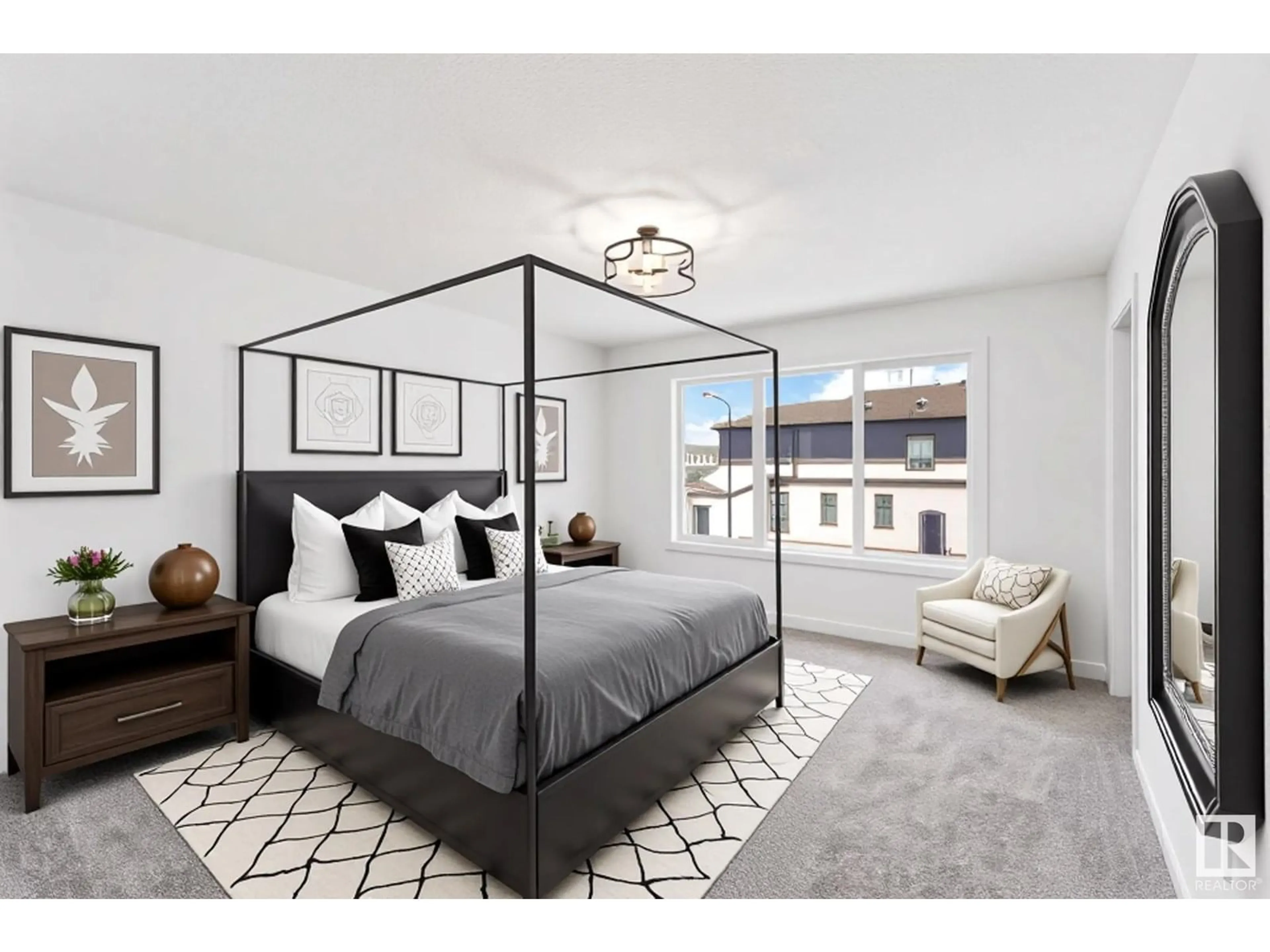Bedroom with bed, unknown for NW - 1519 26 ST, Edmonton Alberta T6T2T7