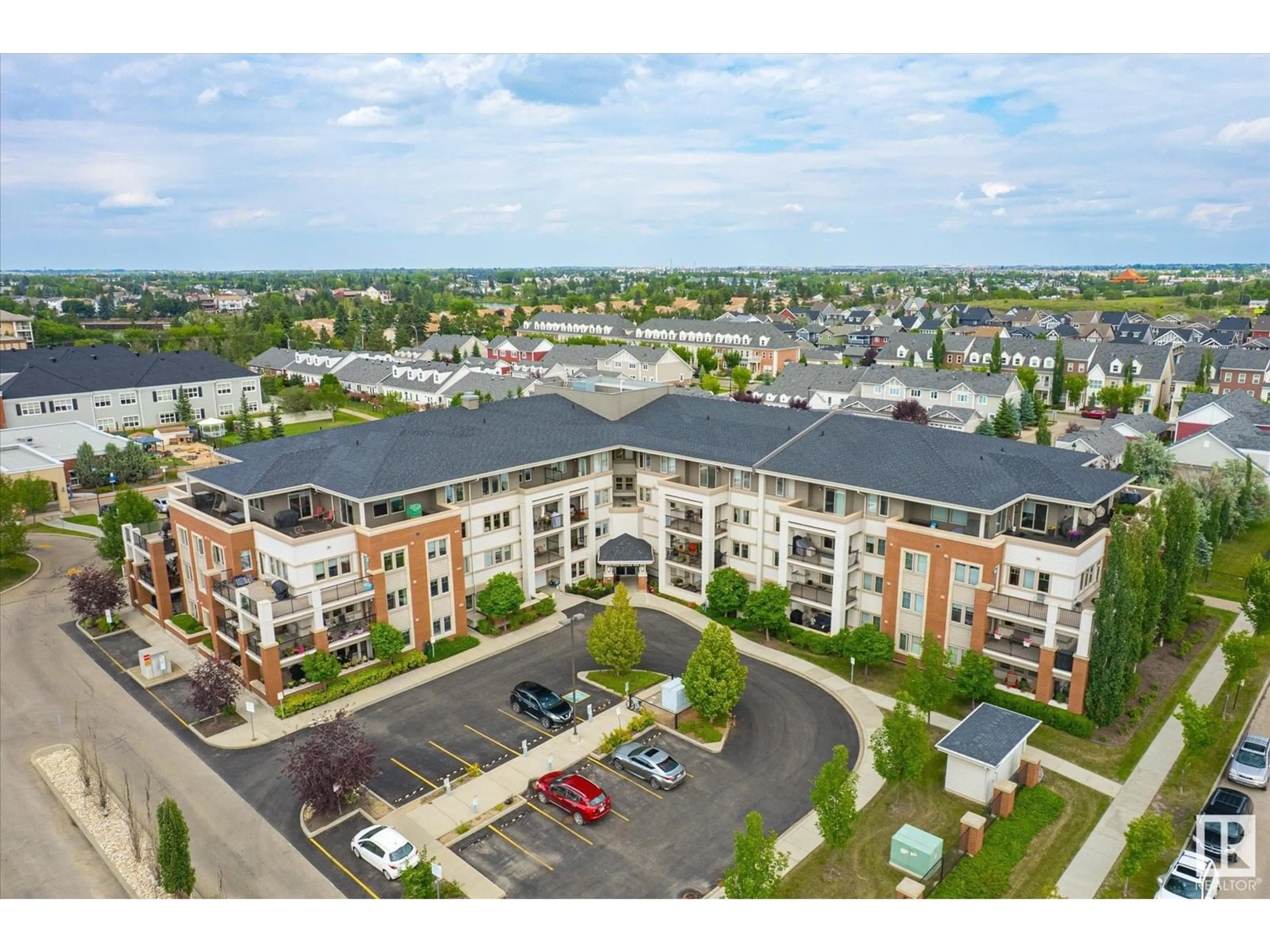 A pic from outside/outdoor area/front of a property/back of a property/a pic from drone, unknown for #412 - 4450 MCCRAE AV, Edmonton Alberta T5E6S4