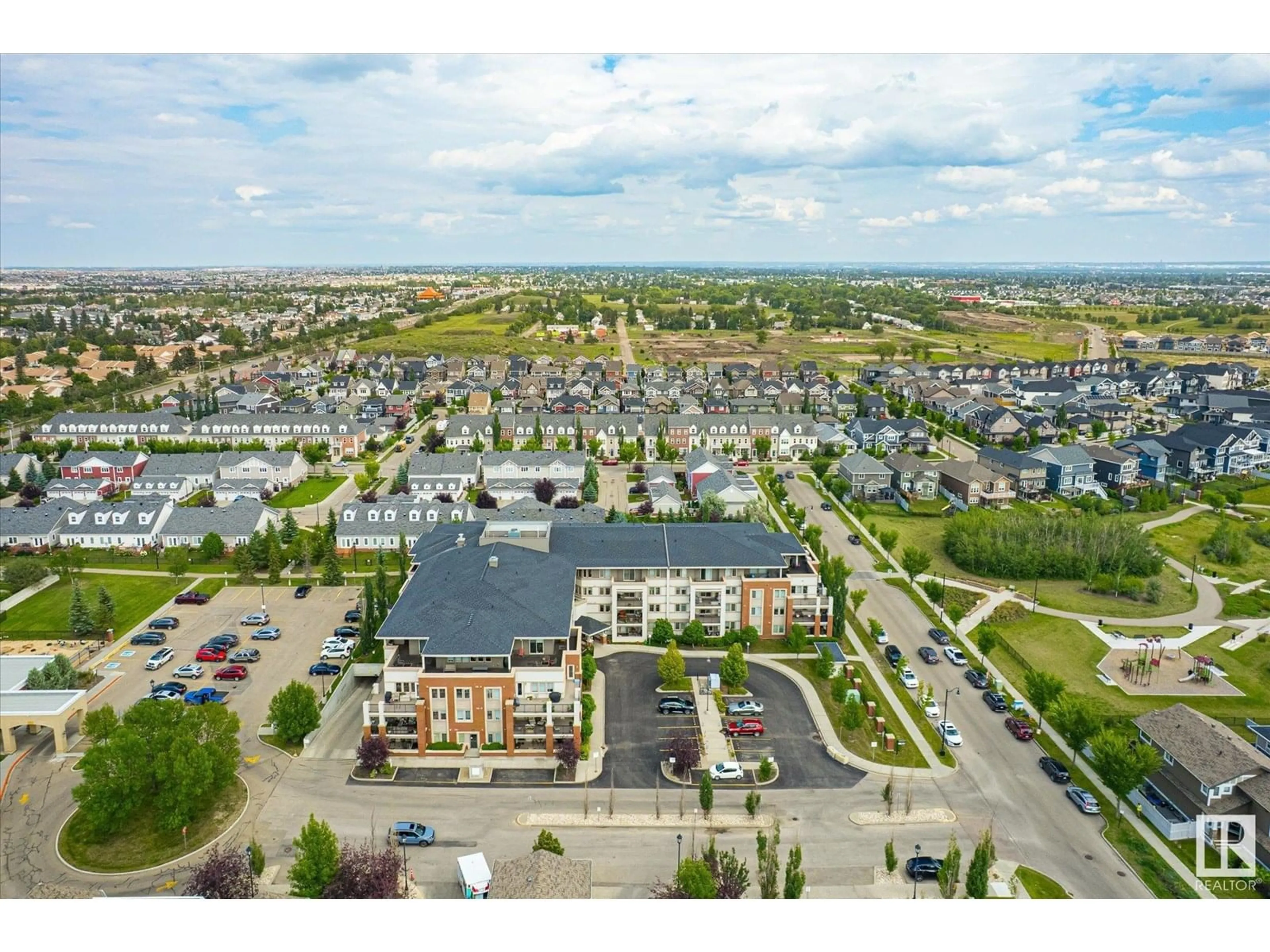A pic from outside/outdoor area/front of a property/back of a property/a pic from drone, unknown for #412 - 4450 MCCRAE AV, Edmonton Alberta T5E6S4