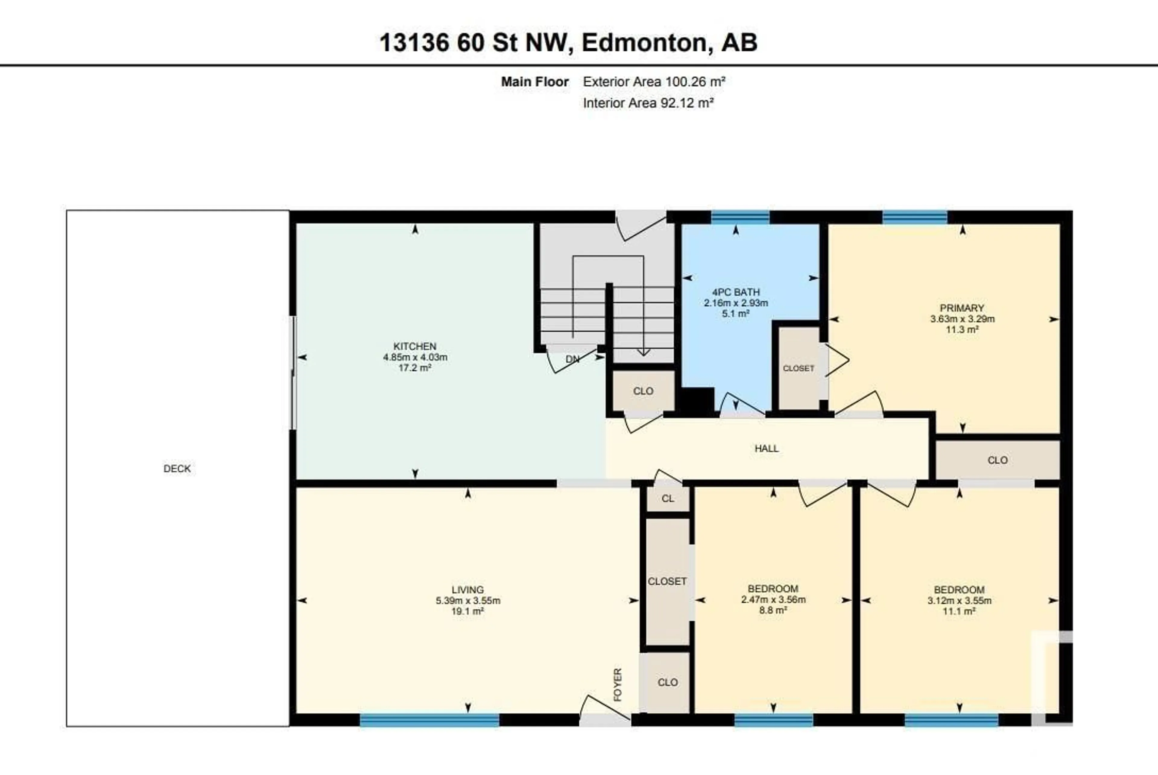 Floor plan for 13136 60 ST, Edmonton Alberta T5A0S3