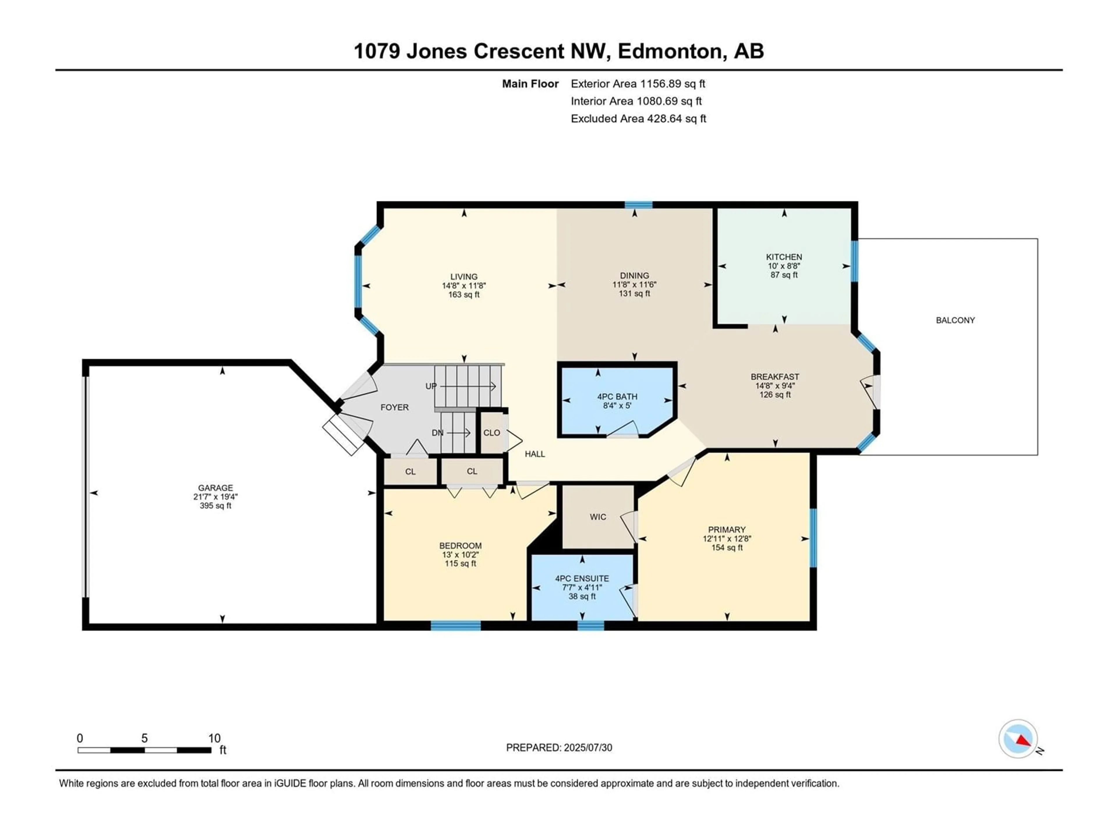 Floor plan for 1079 JONES CR, Edmonton Alberta T6L6Y1