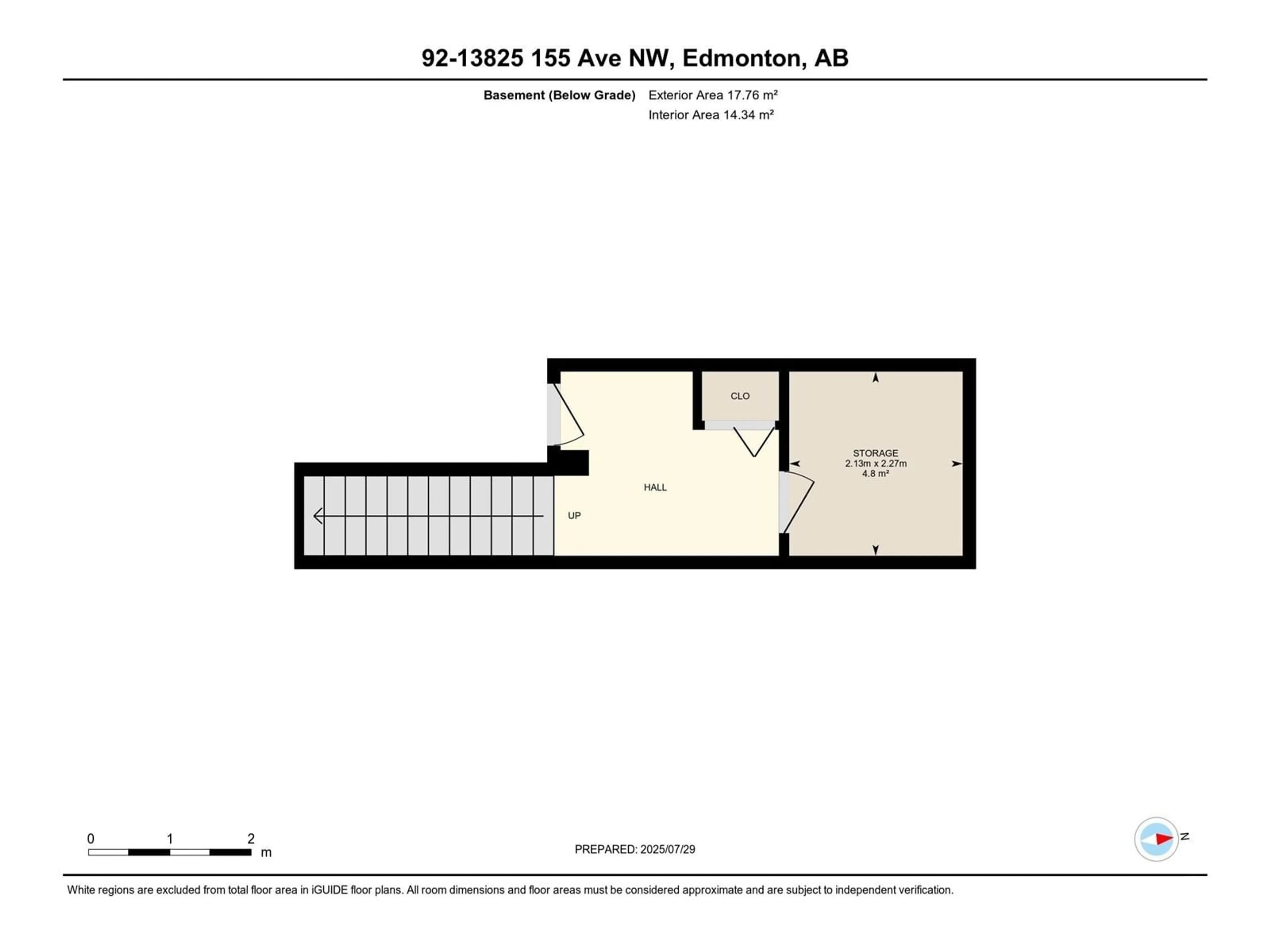 Floor plan for 92 - 13825 155 AV NW, Edmonton Alberta T6V0B8