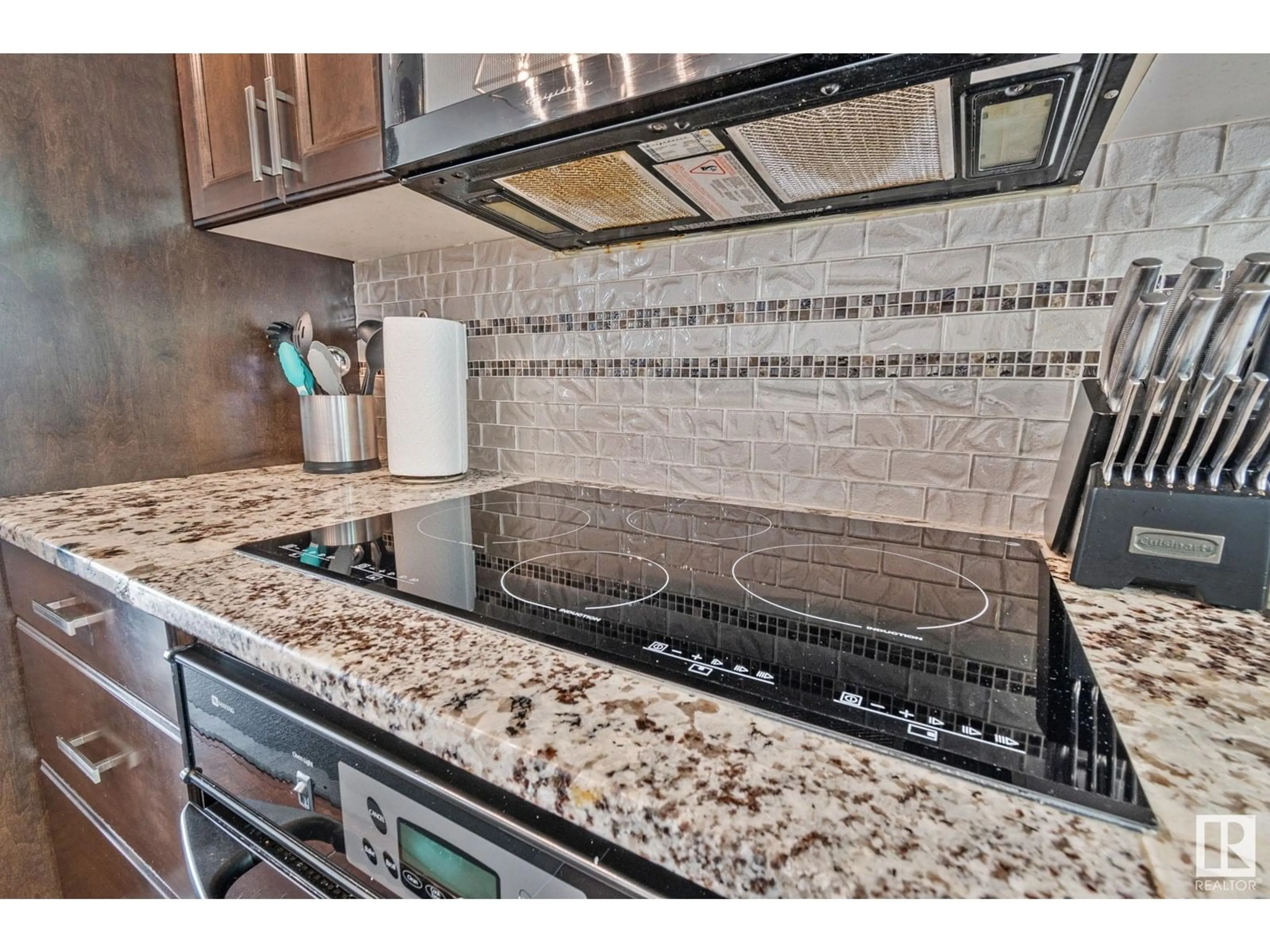 Contemporary kitchen, ceramic/tile floor for 401 - 9804 101 ST NW, Edmonton Alberta T5K2X3
