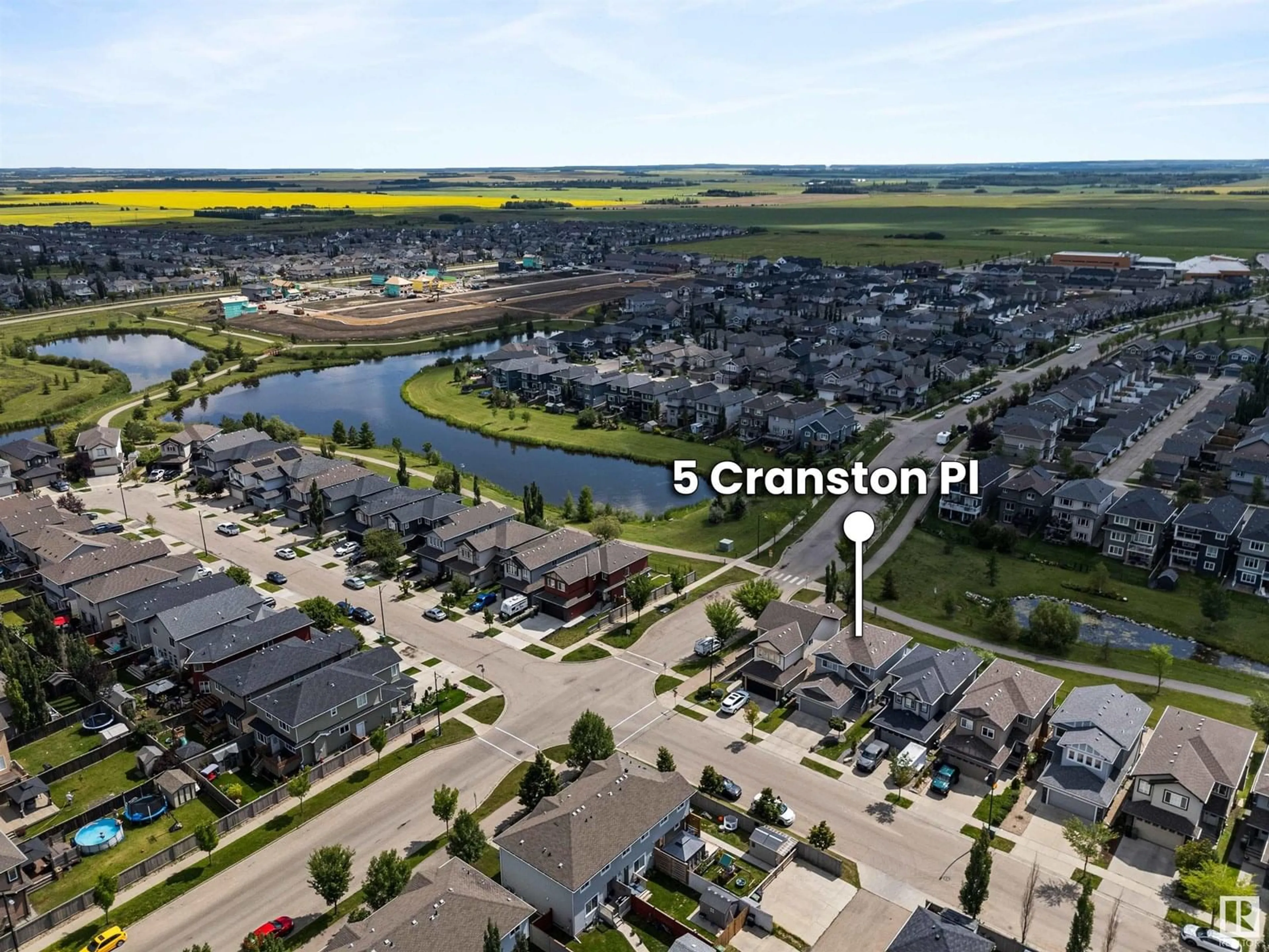 A pic from outside/outdoor area/front of a property/back of a property/a pic from drone, street for 5 CRANSTON PL, Fort Saskatchewan Alberta T8L0K7