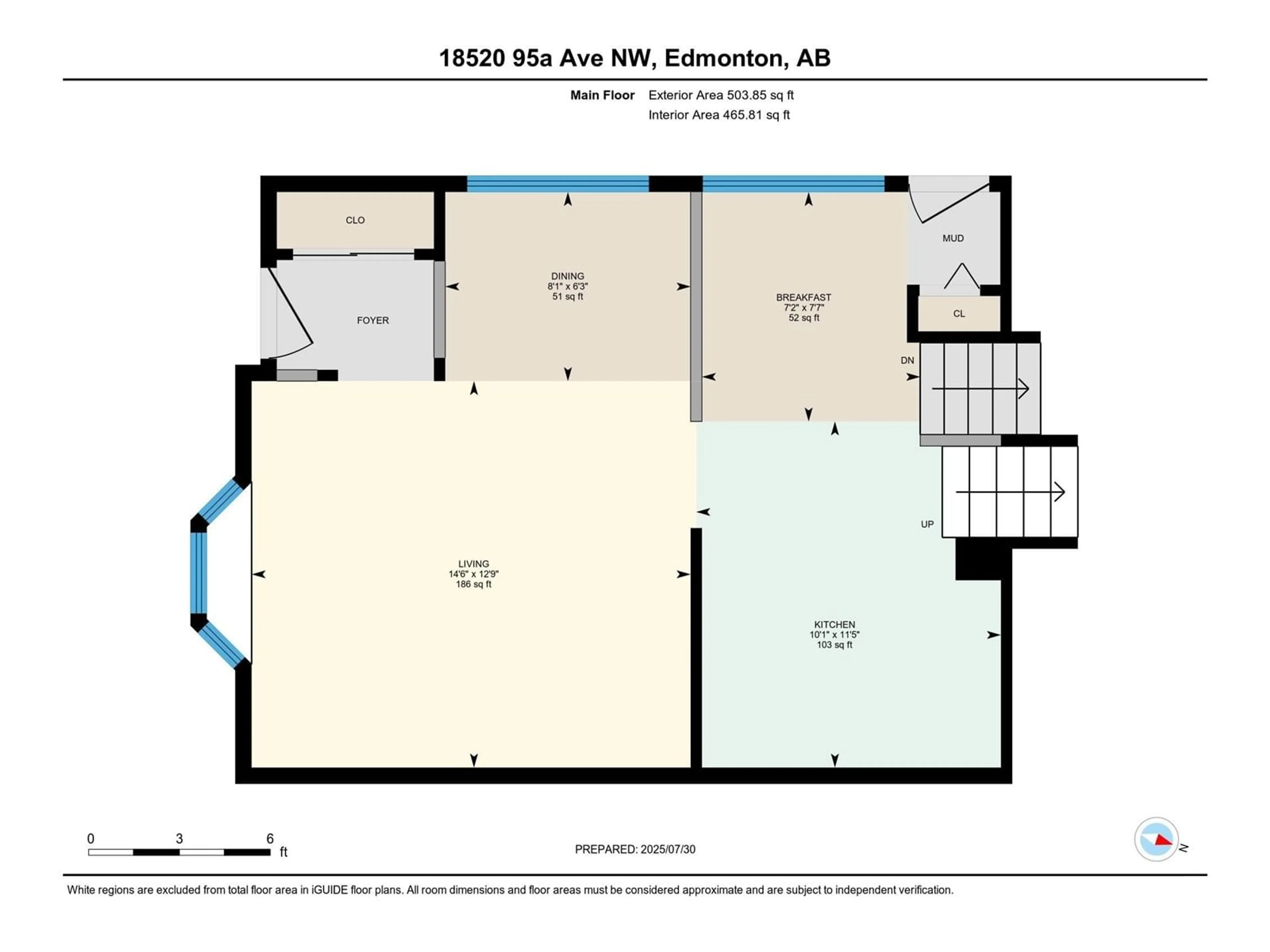 Floor plan for 18520 95A AV, Edmonton Alberta T5T4A5