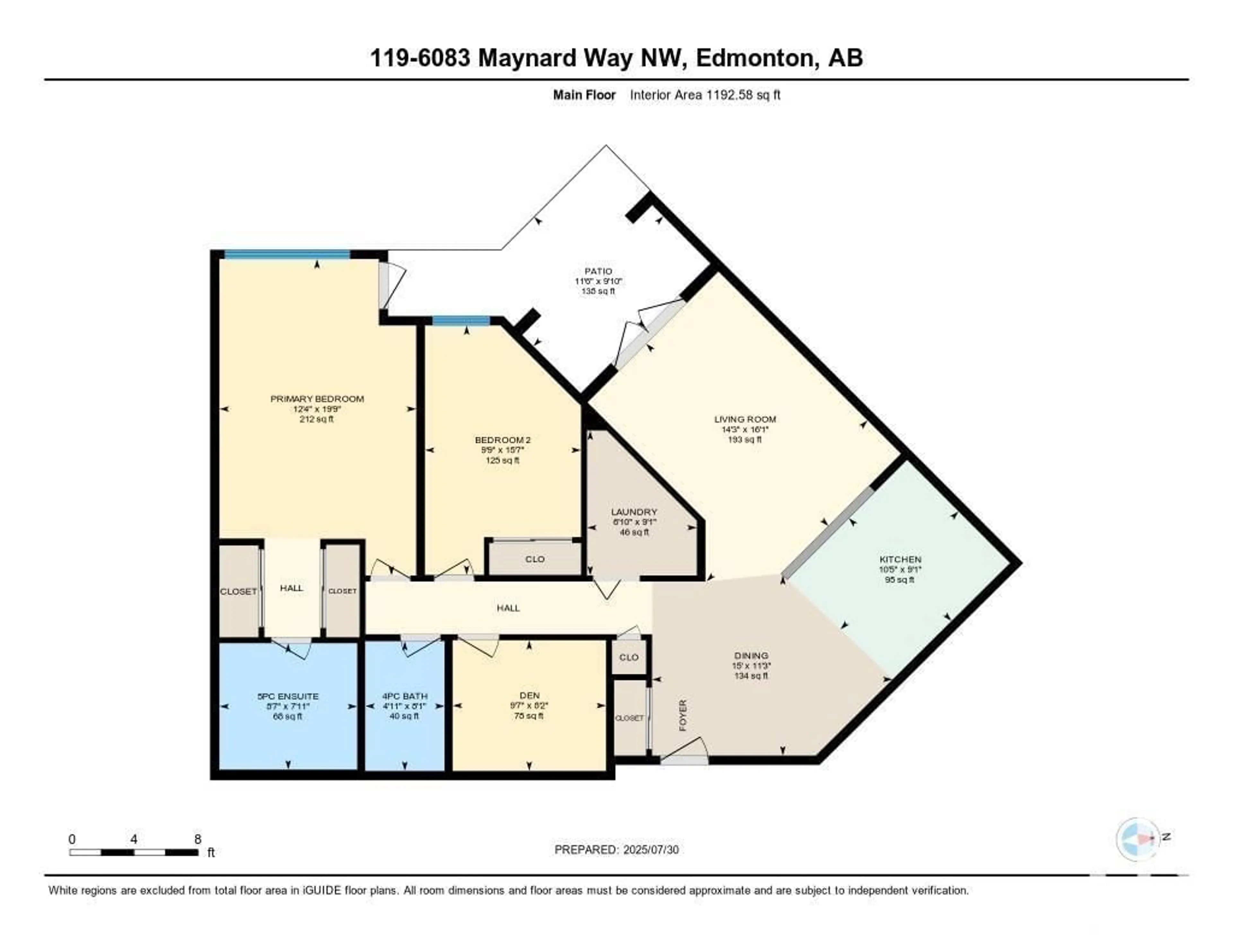 Floor plan for 6083 - 119 MAYNARD WY, Edmonton Alberta T6R0S5