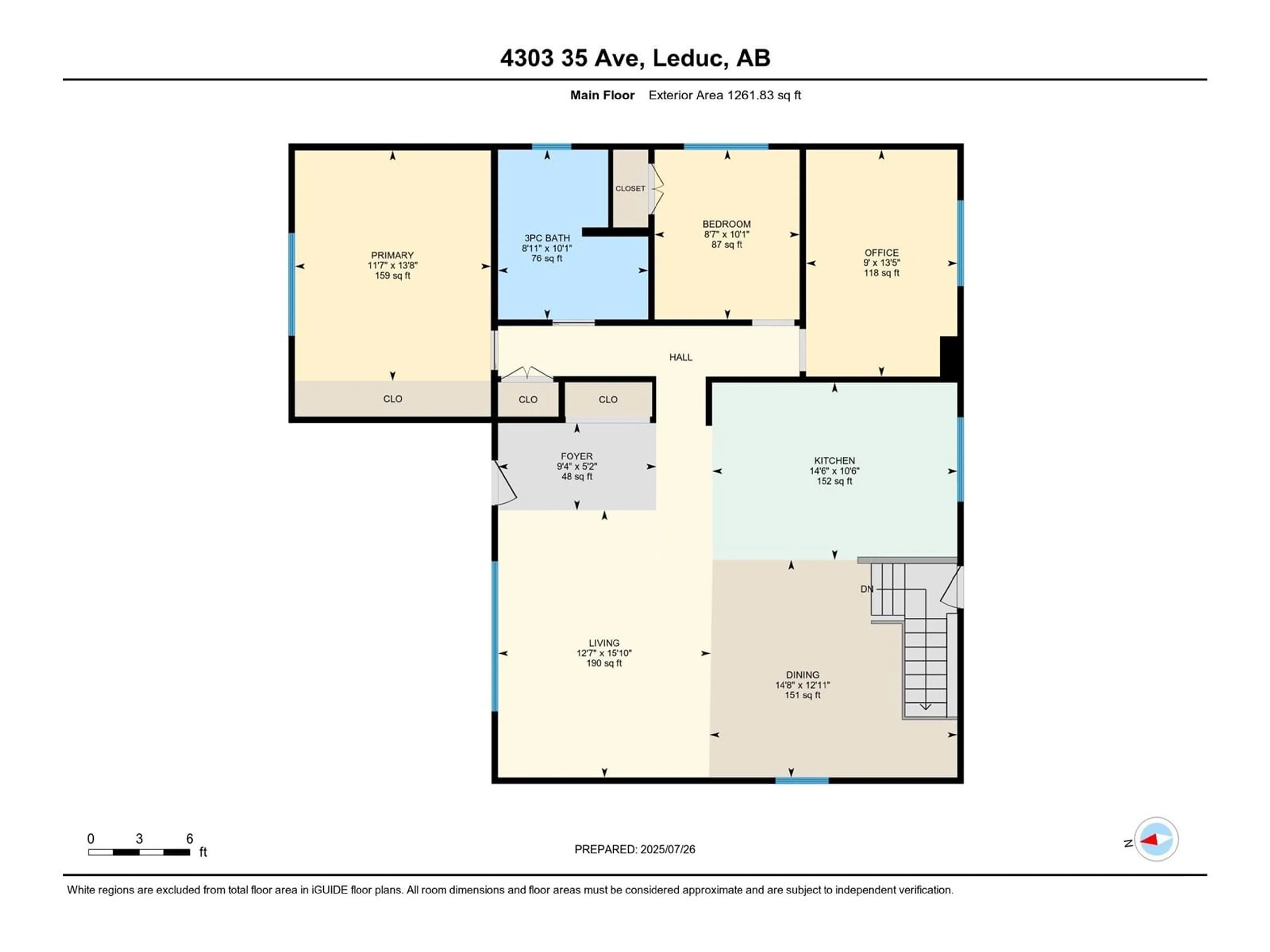 Floor plan for 4303 35 AV, Leduc Alberta T9E6A9