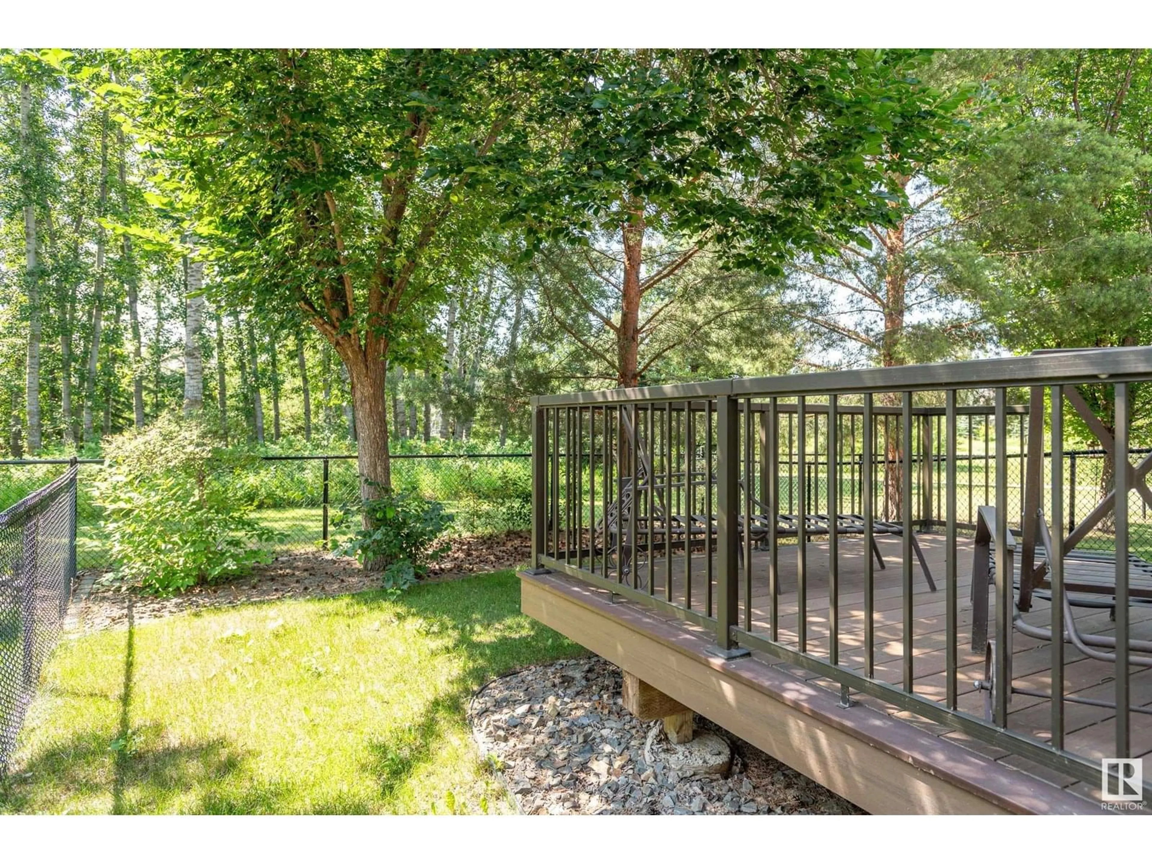 Patio, forest/trees view for 14 - 133 EASTGATE WY, St. Albert Alberta T8N7M9