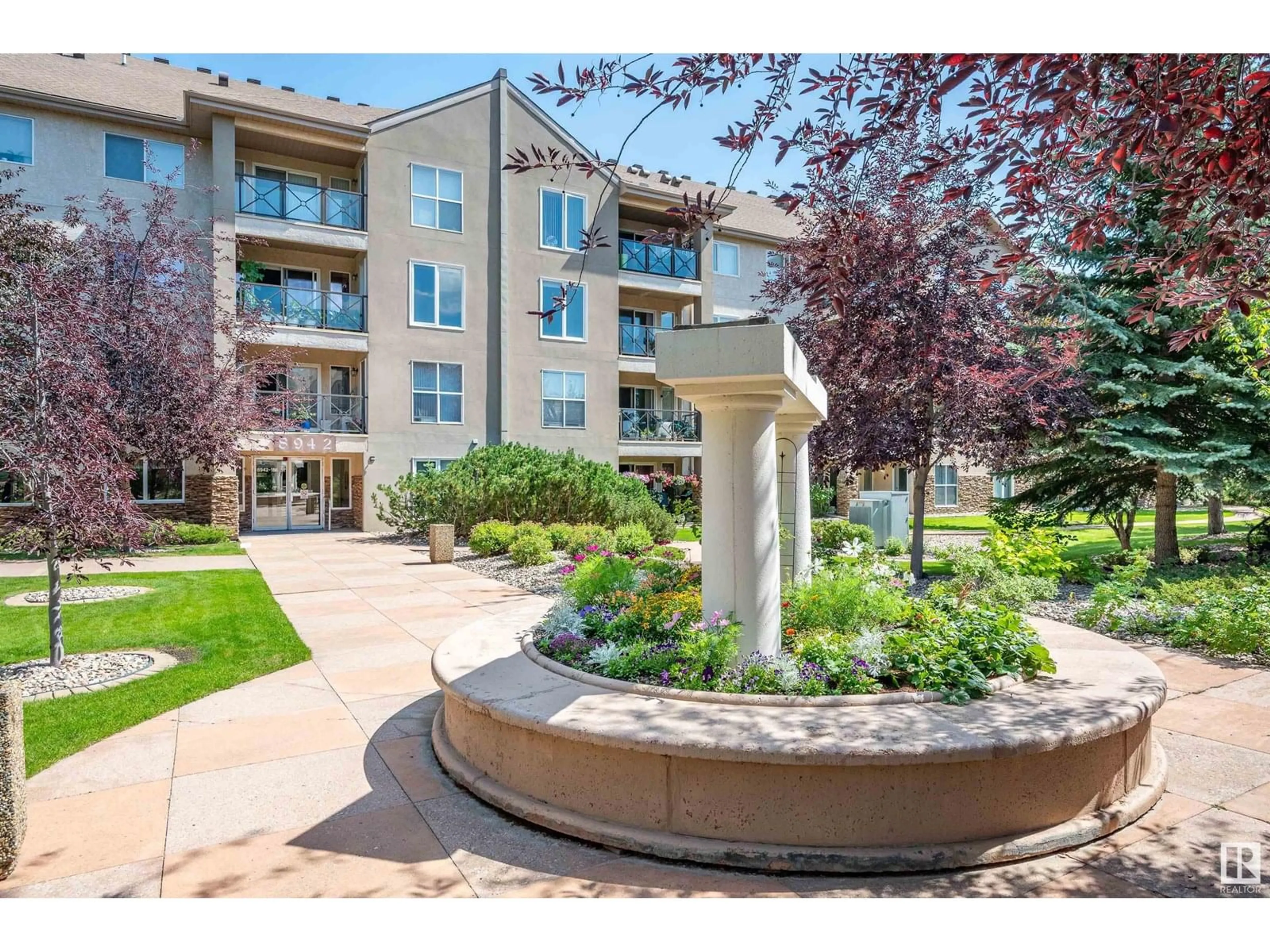 Patio, street for #205 - 8942 156 ST, Edmonton Alberta T5R5Z5