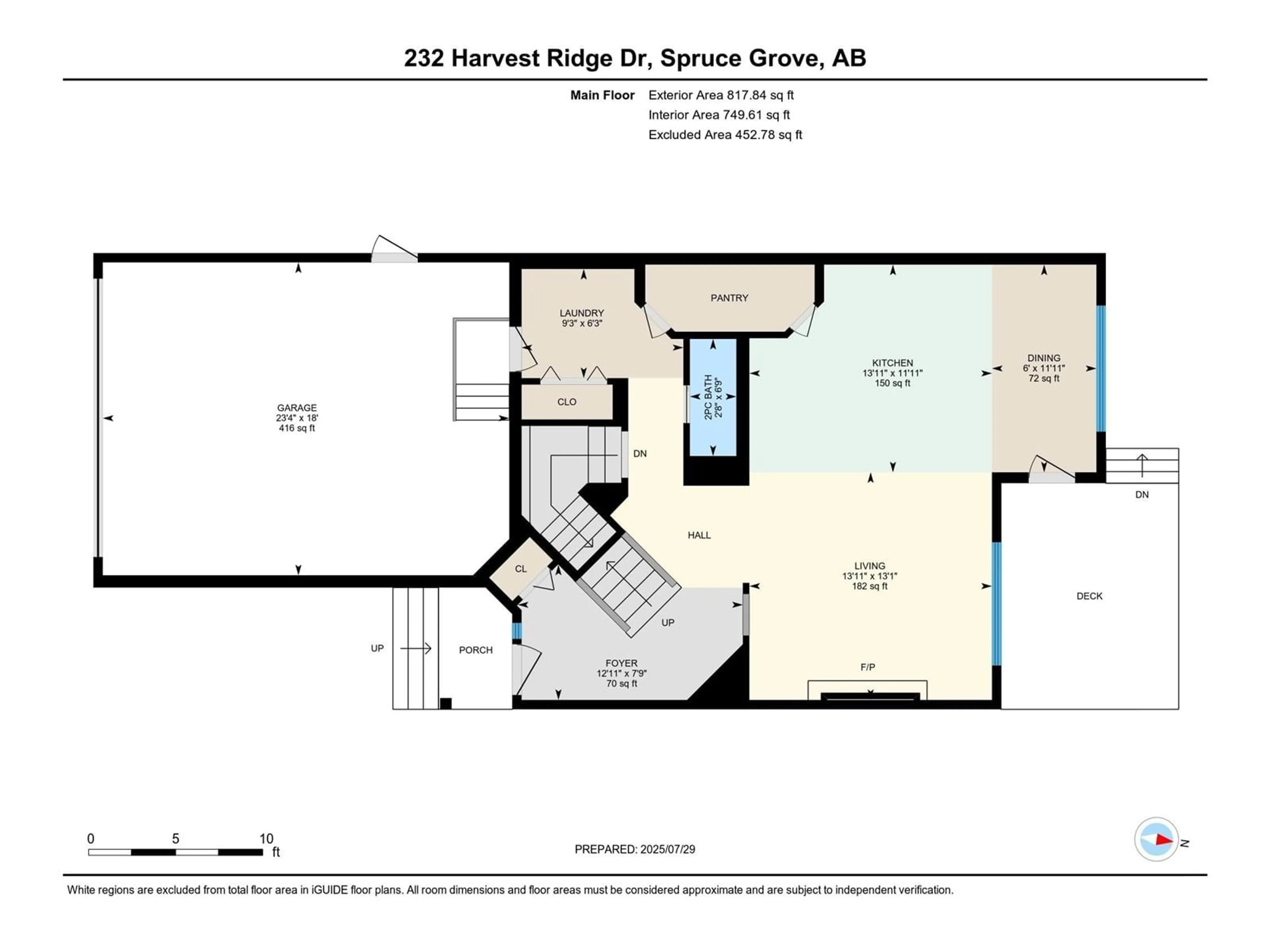 Floor plan for 232 HARVEST RIDGE DR, Spruce Grove Alberta T7X0E9