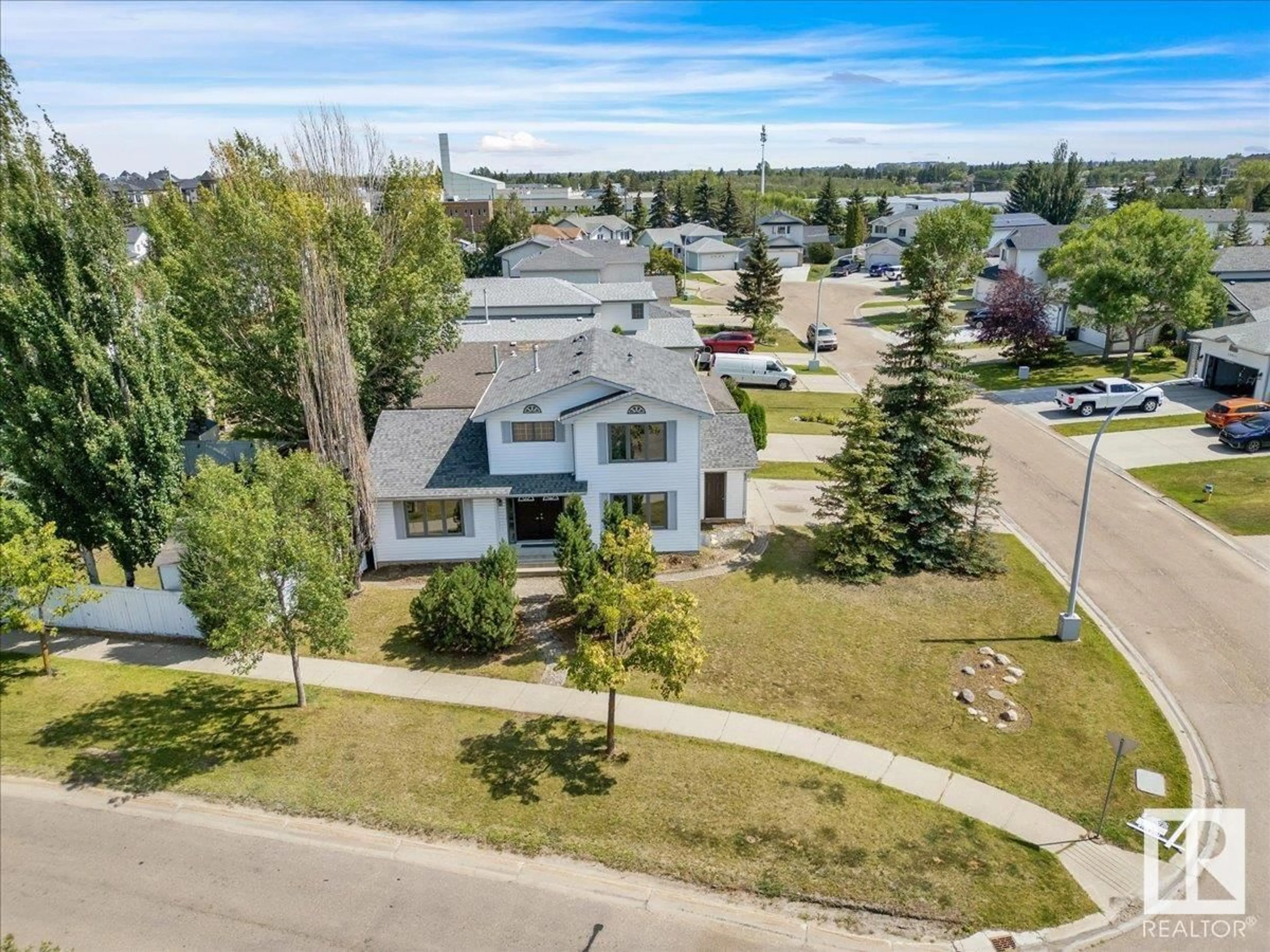A pic from outside/outdoor area/front of a property/back of a property/a pic from drone, street for 12836 144 AV, Edmonton Alberta T6V1C7