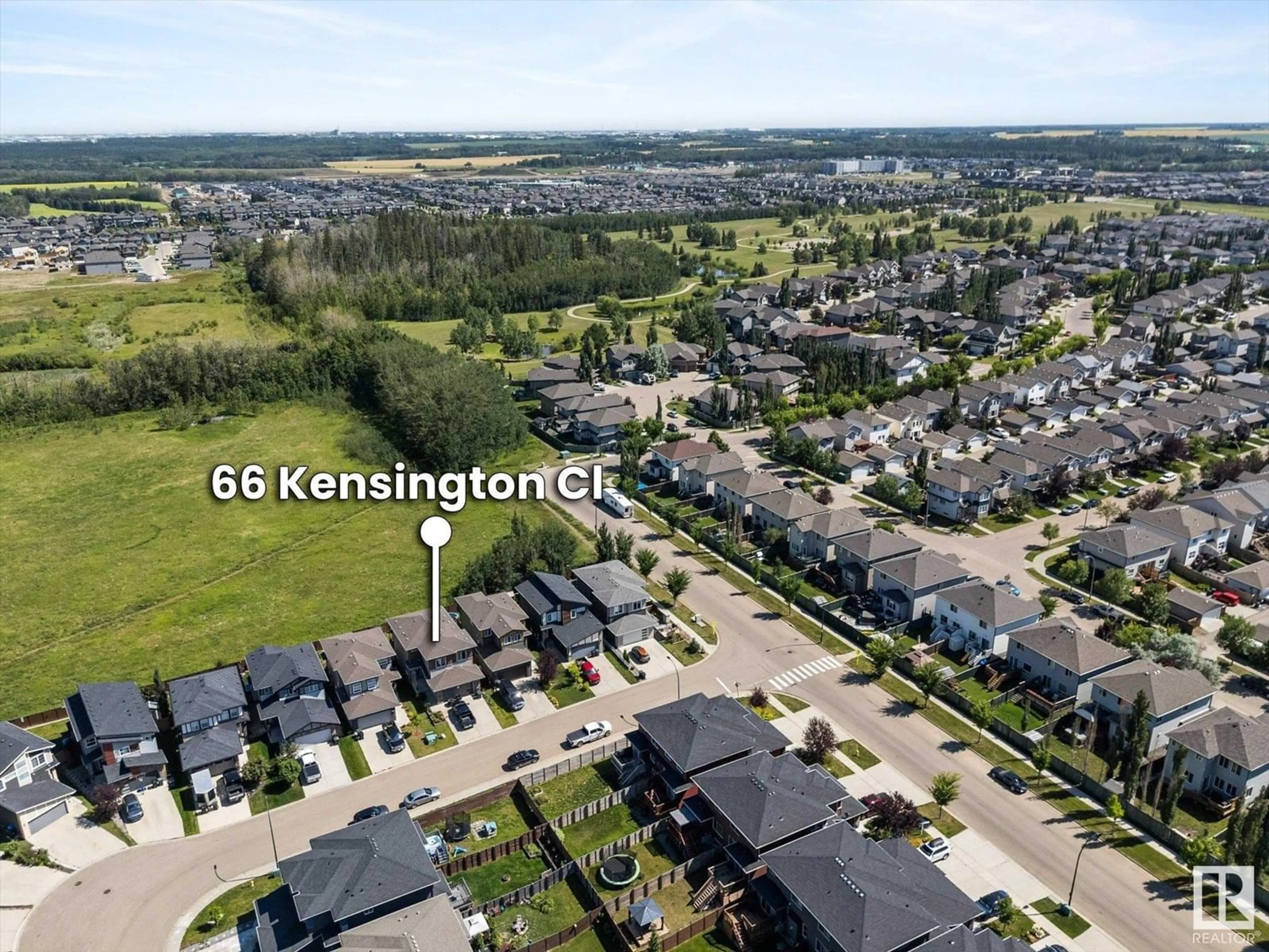 A pic from outside/outdoor area/front of a property/back of a property/a pic from drone, street for 66 KENSINGTON CL, Spruce Grove Alberta T7X0S9