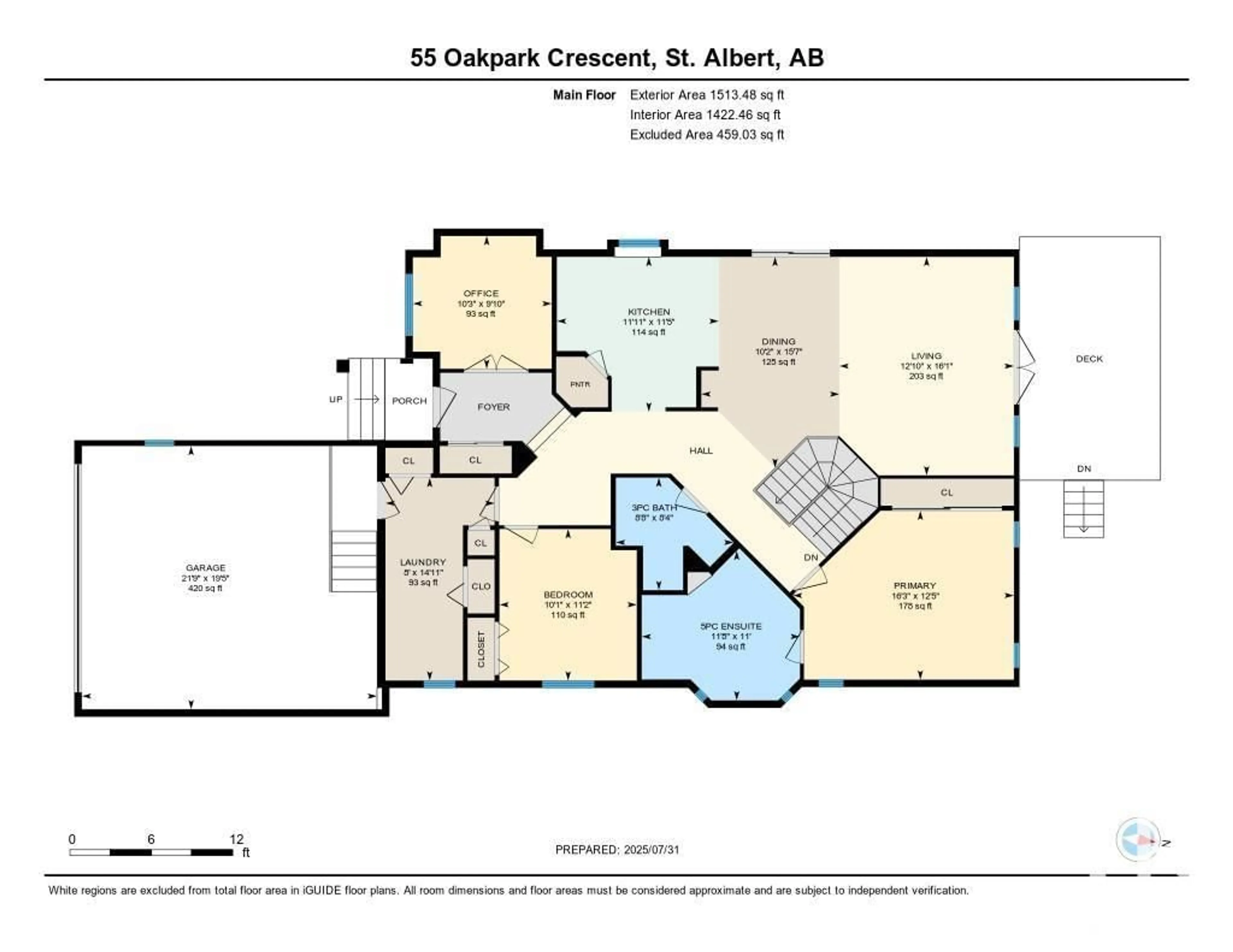 Floor plan for 55 OAKPARK CR, St. Albert Alberta T8N6M4