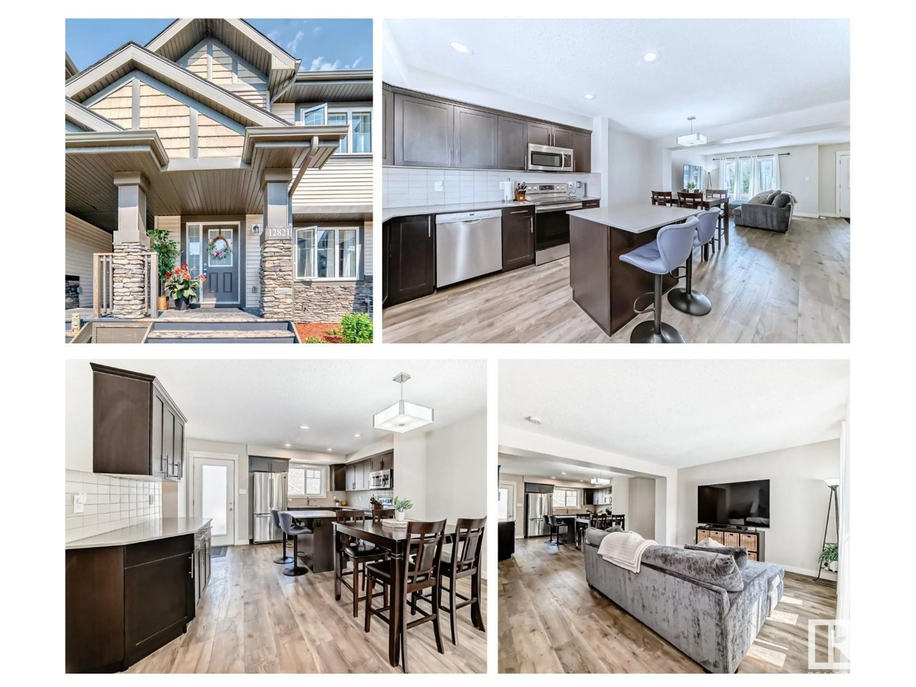 Open concept kitchen, wood/laminate floor for NW - 12821 203A ST, Edmonton Alberta T5S0M6