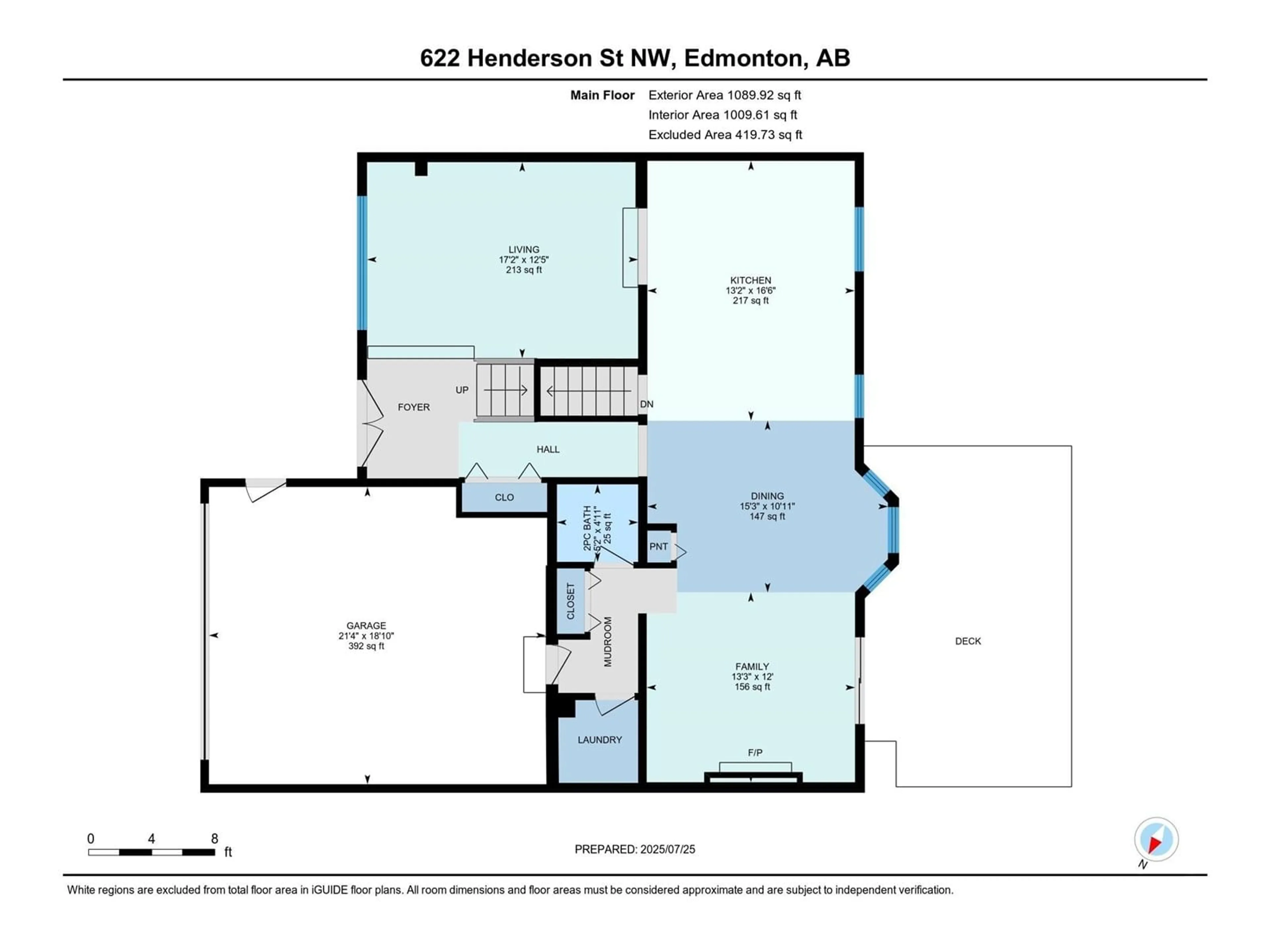 Floor plan for 622 HENDERSON ST, Edmonton Alberta T6R1S8