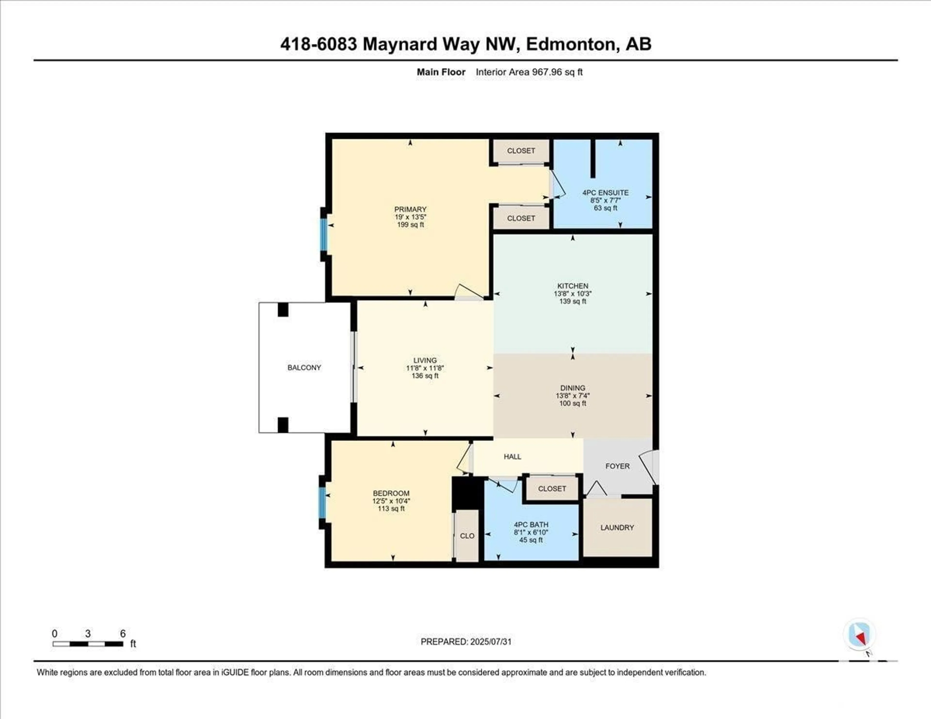 Floor plan for 6083 - 418 MAYNARD WY, Edmonton Alberta T6R0R5
