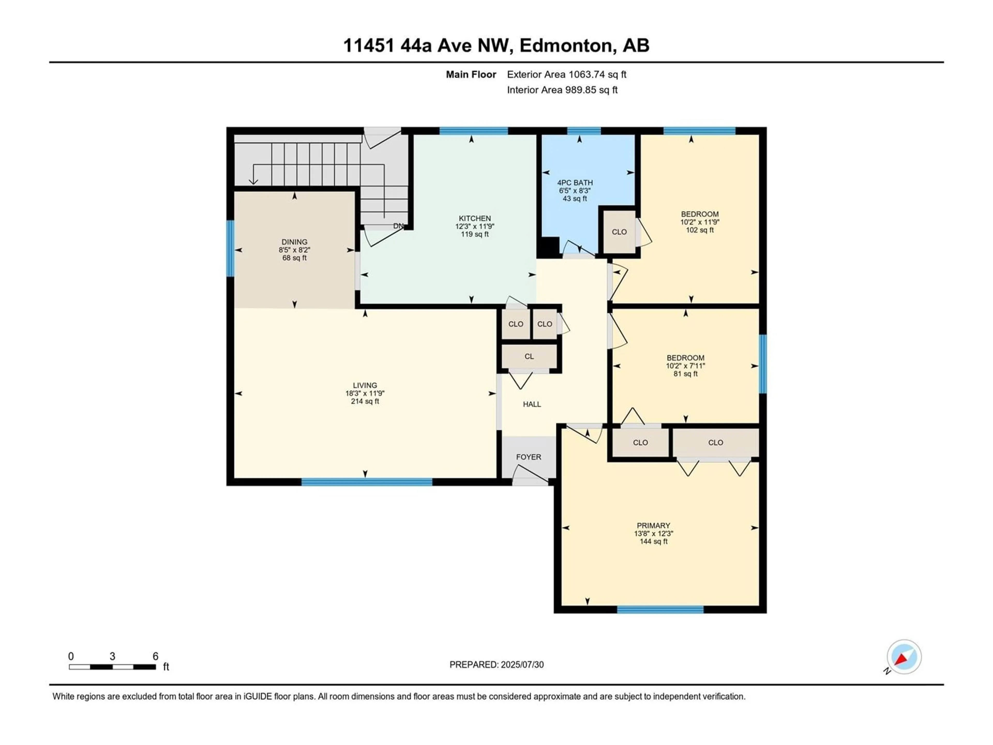 Floor plan for 11451 44A AV, Edmonton Alberta T6J1A1