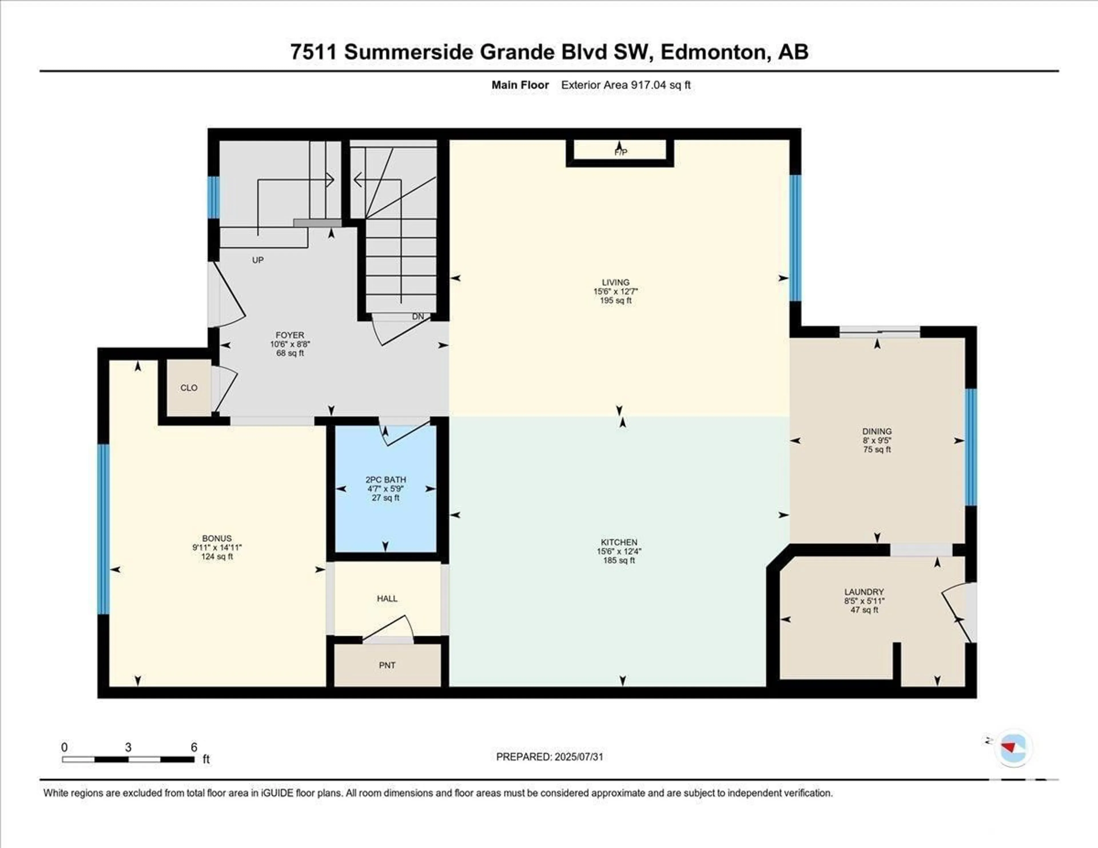 Floor plan for 7511 SUMMERSIDE GRANDE BV, Edmonton Alberta T6X0V2
