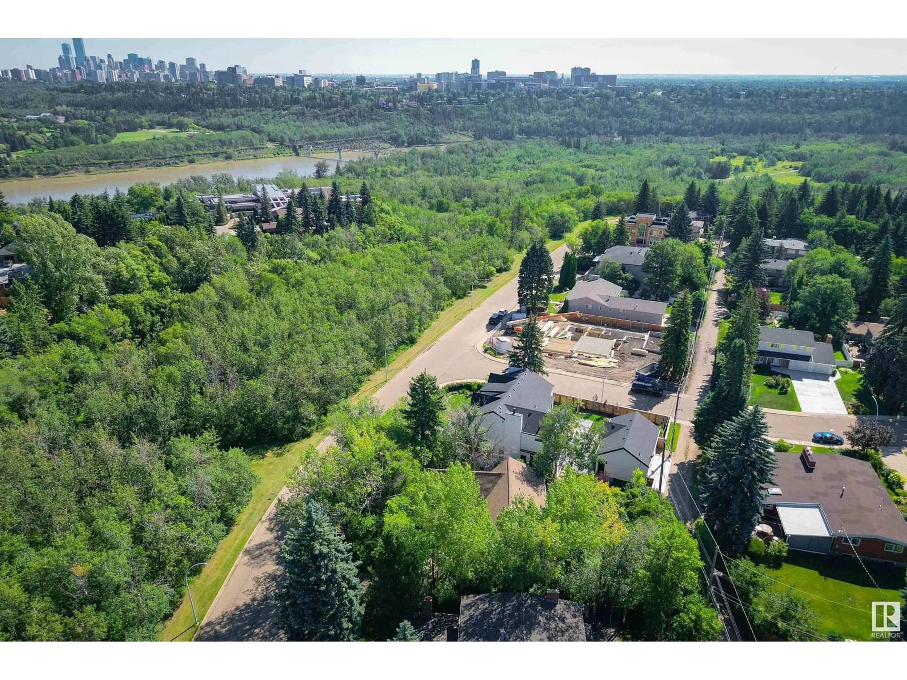 A pic from outside/outdoor area/front of a property/back of a property/a pic from drone, forest/trees view for 50 VALLEYVIEW CR, Edmonton Alberta T5R5J8