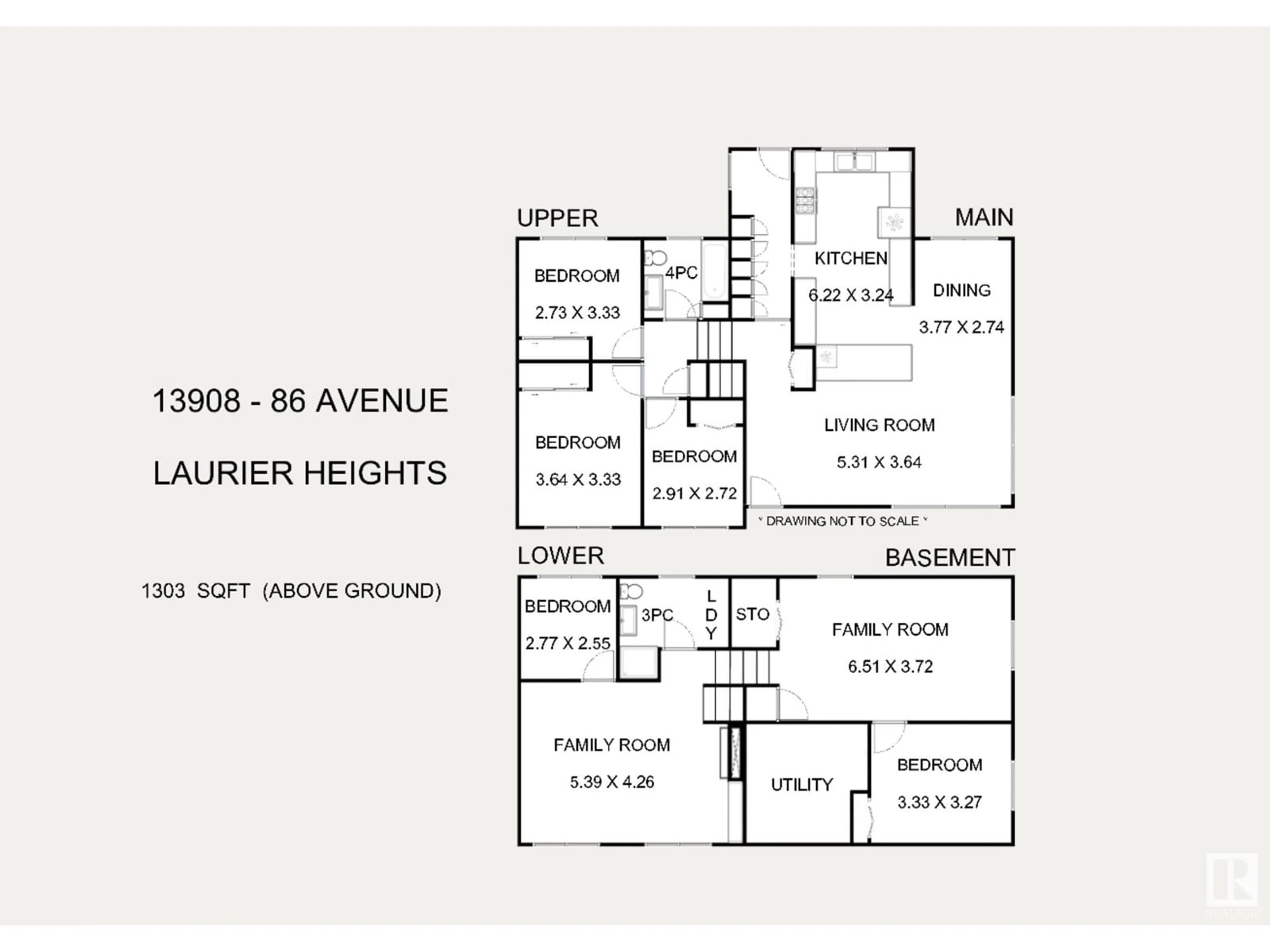 Floor plan for NW - 13908 86 AV, Edmonton Alberta T5R4A9