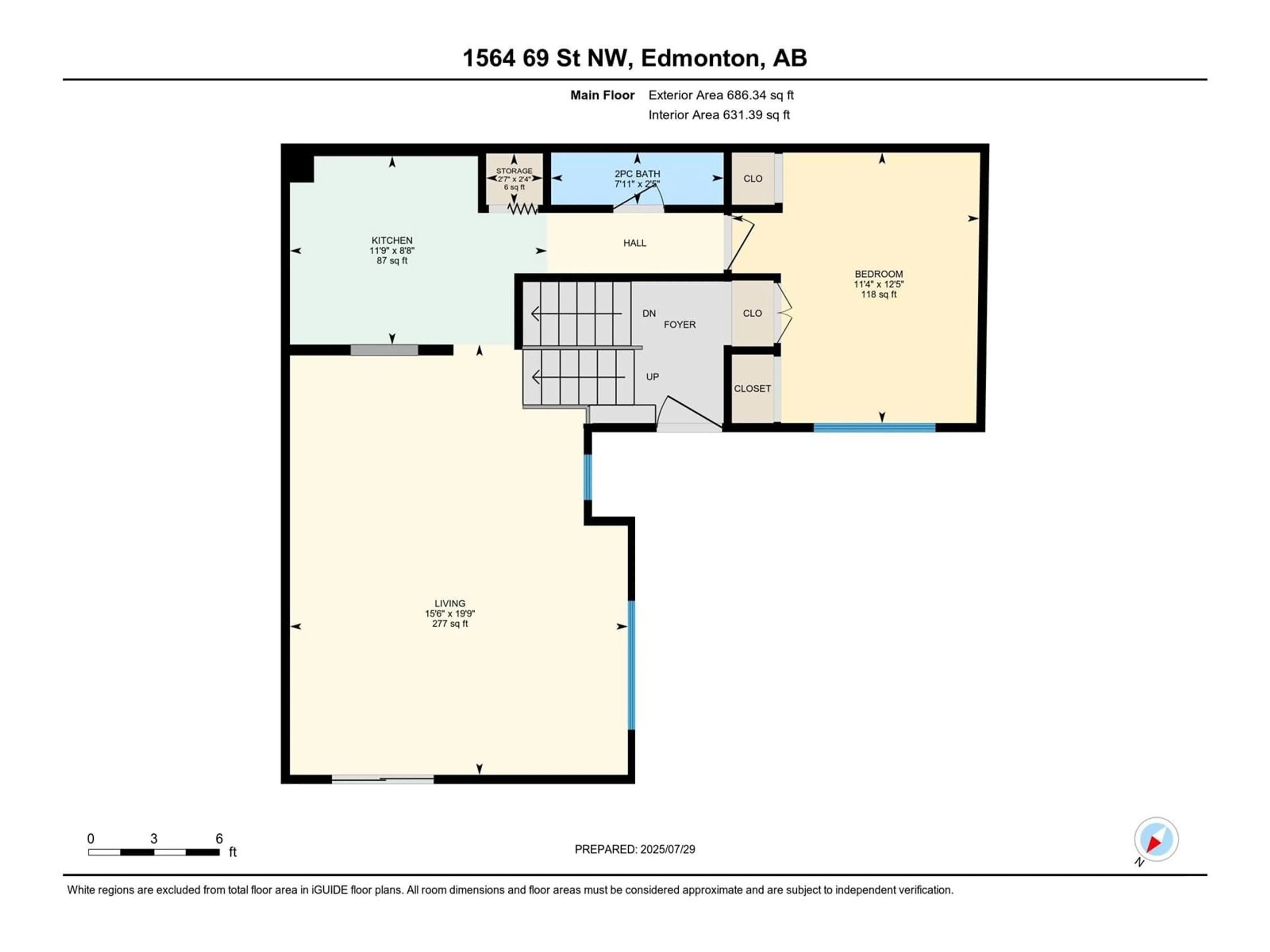 Floor plan for NW - 1564 69 ST, Edmonton Alberta T6K3R3