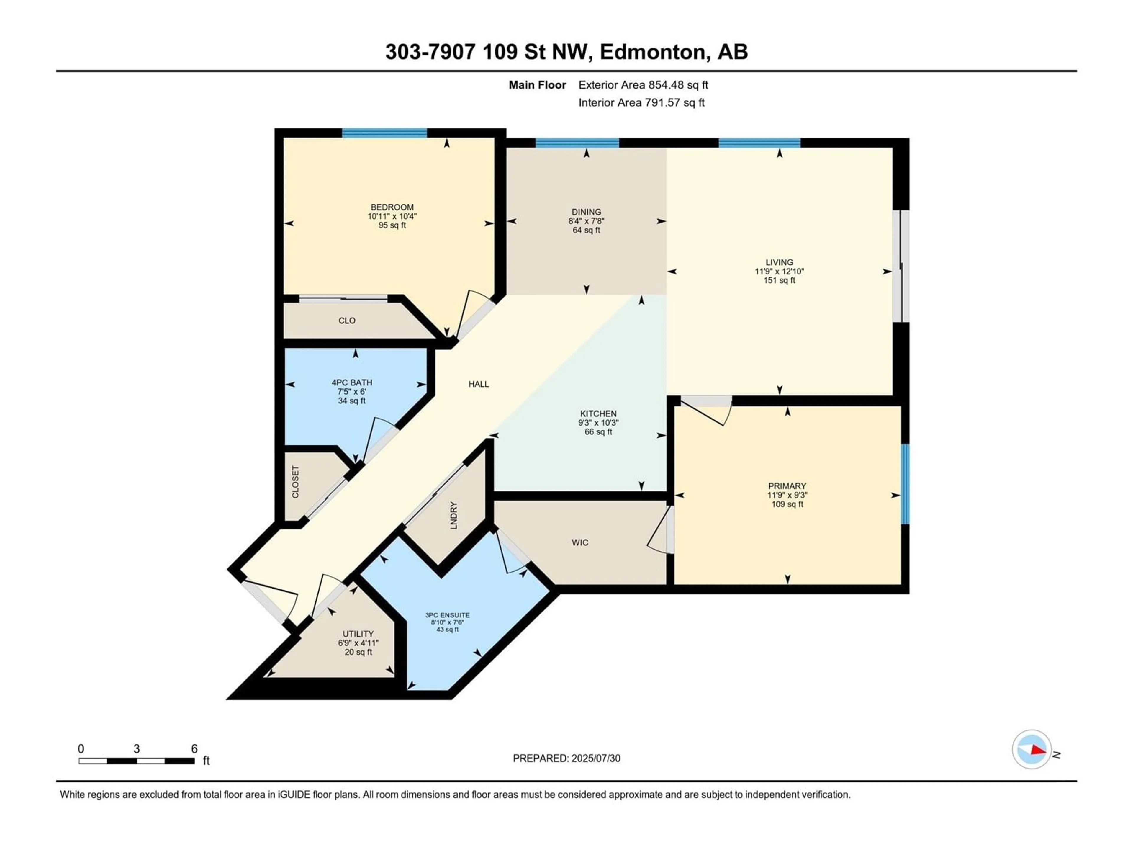 Floor plan for #303 - 7907 109 ST, Edmonton Alberta T6G1C7