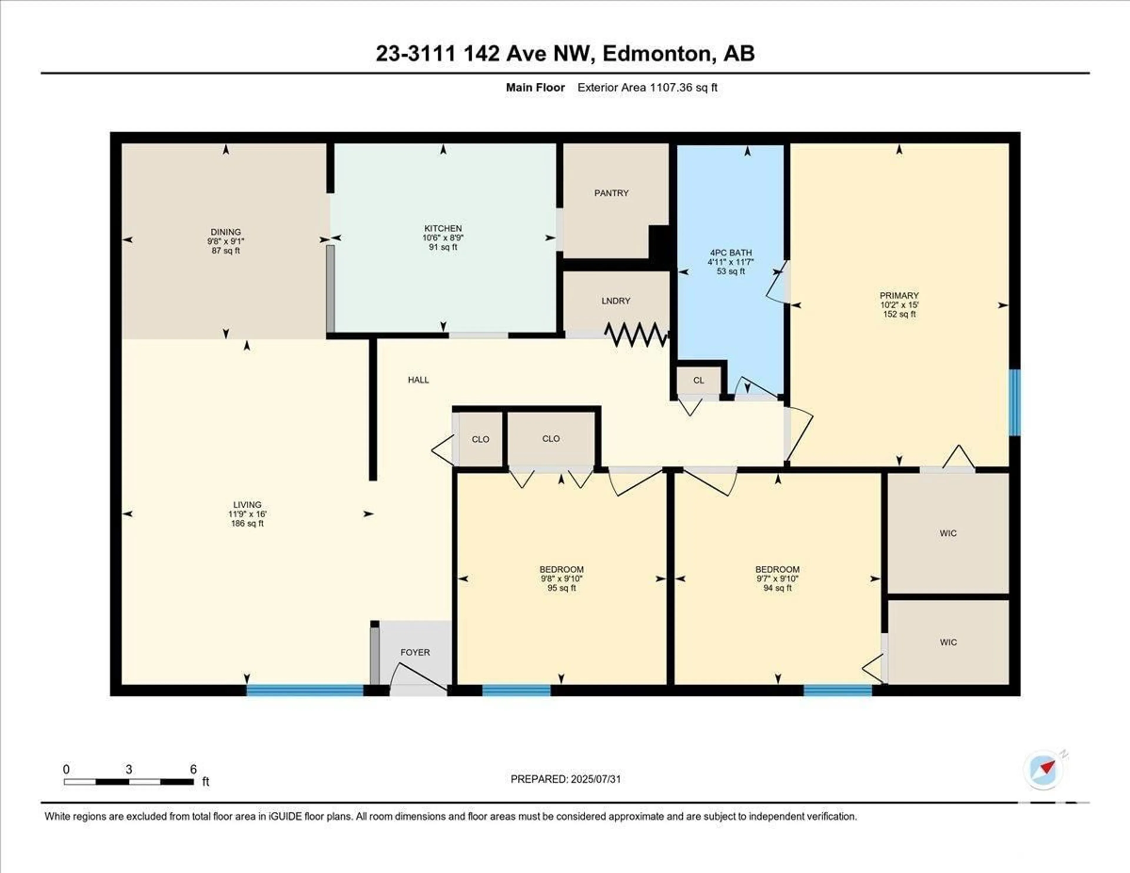 Floor plan for 23 - 3111 142 AV, Edmonton Alberta T5Y2H6