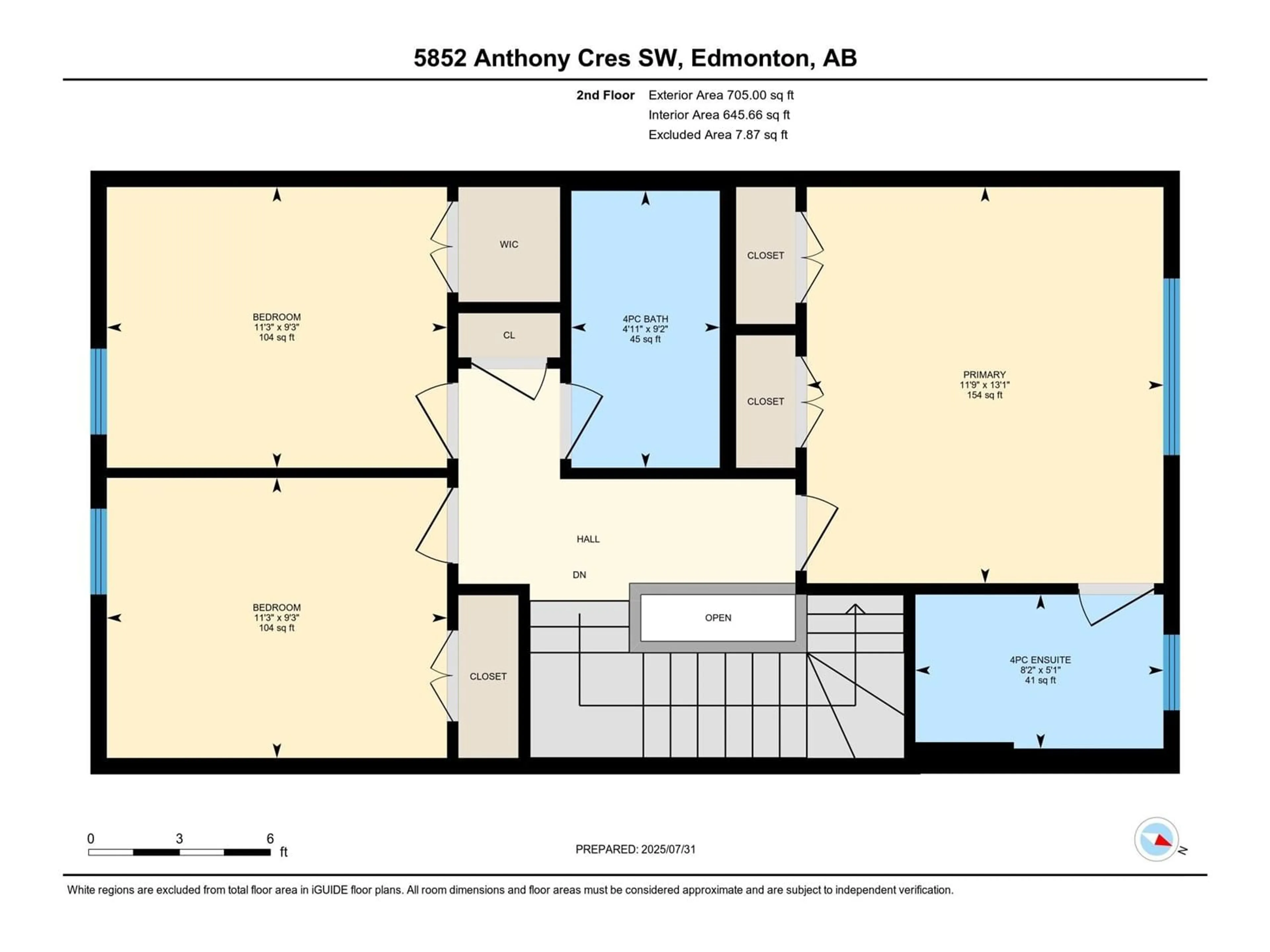 Floor plan for SW SW - 5852 ANTHONY CR, Edmonton Alberta T6W3H5