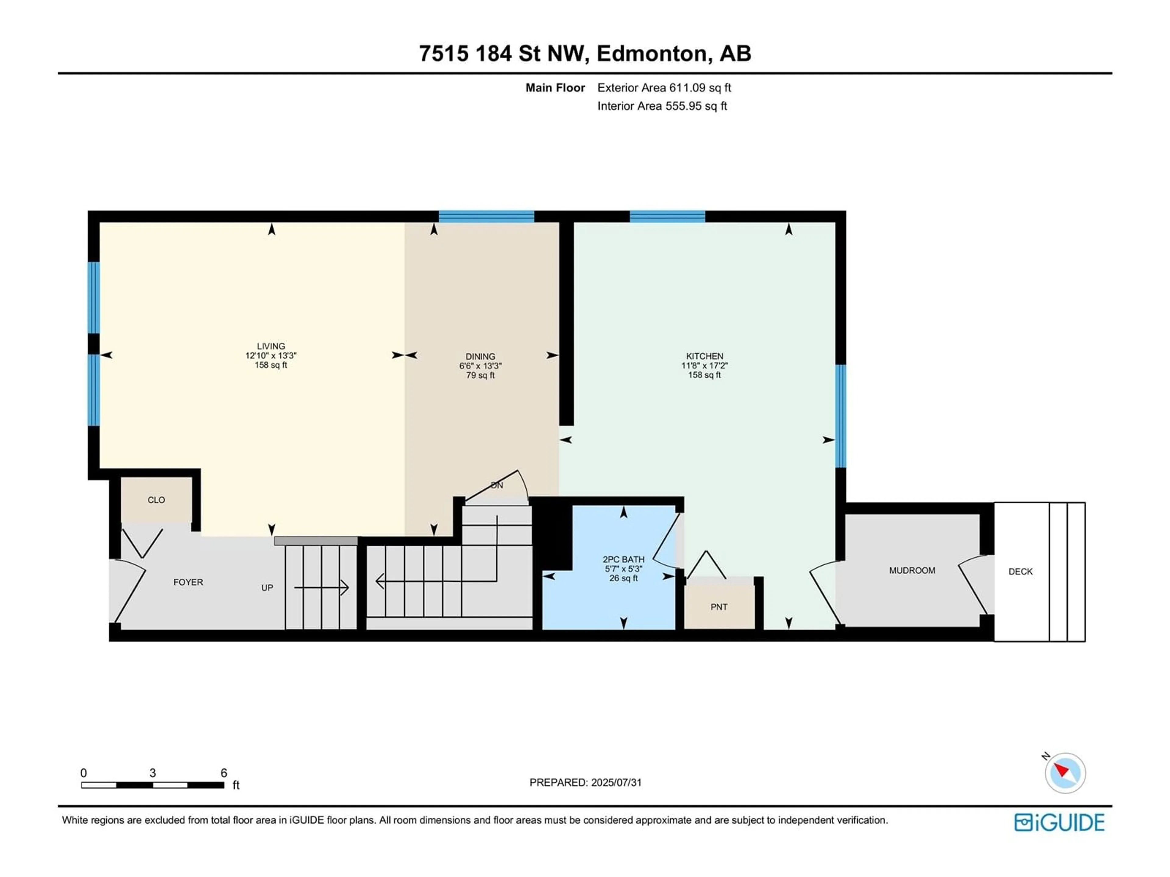 Floor plan for 7515 184 ST, Edmonton Alberta T5T4A2