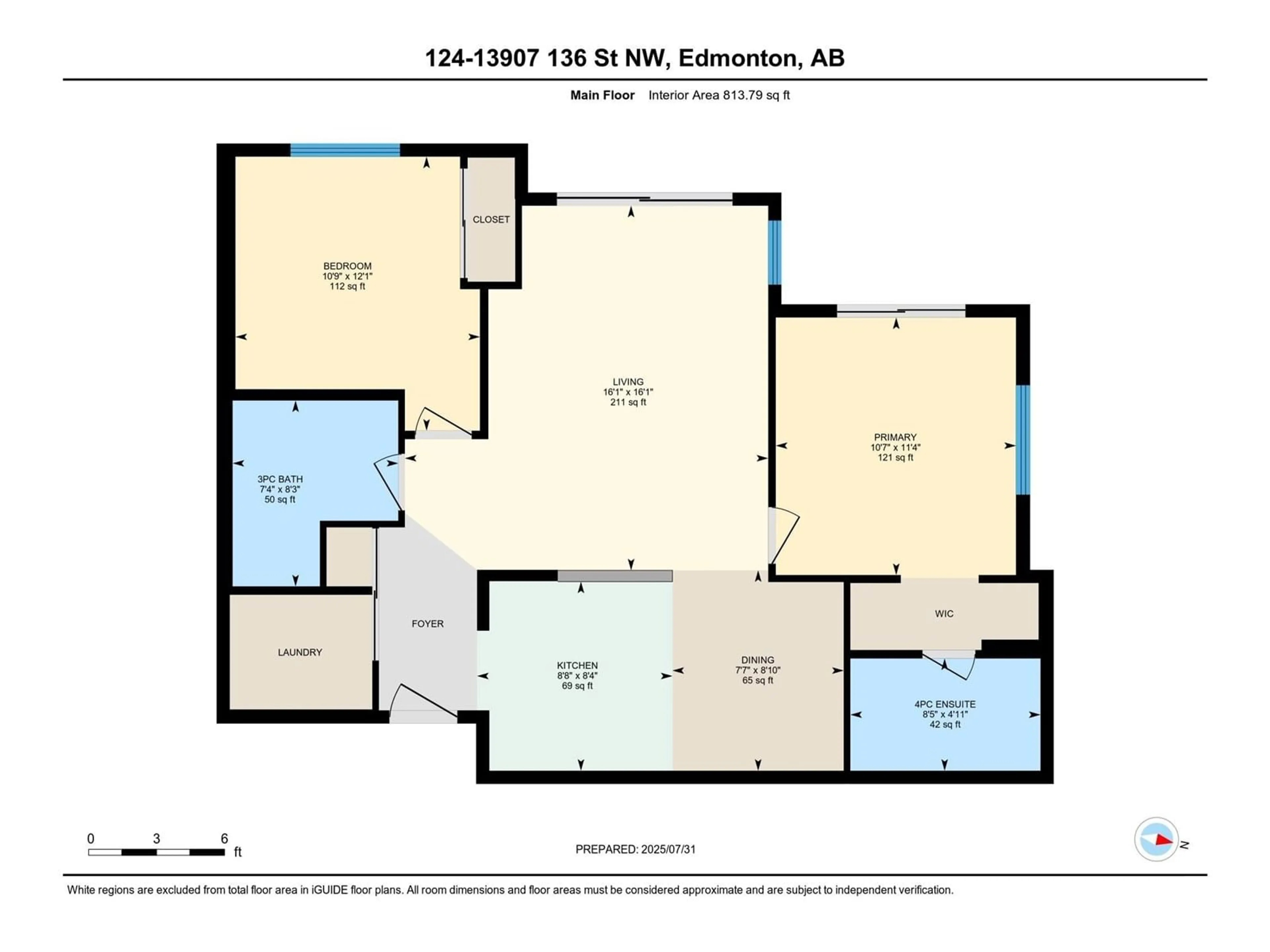 Floor plan for #124 - 13907 136 ST, Edmonton Alberta T6V1Y5