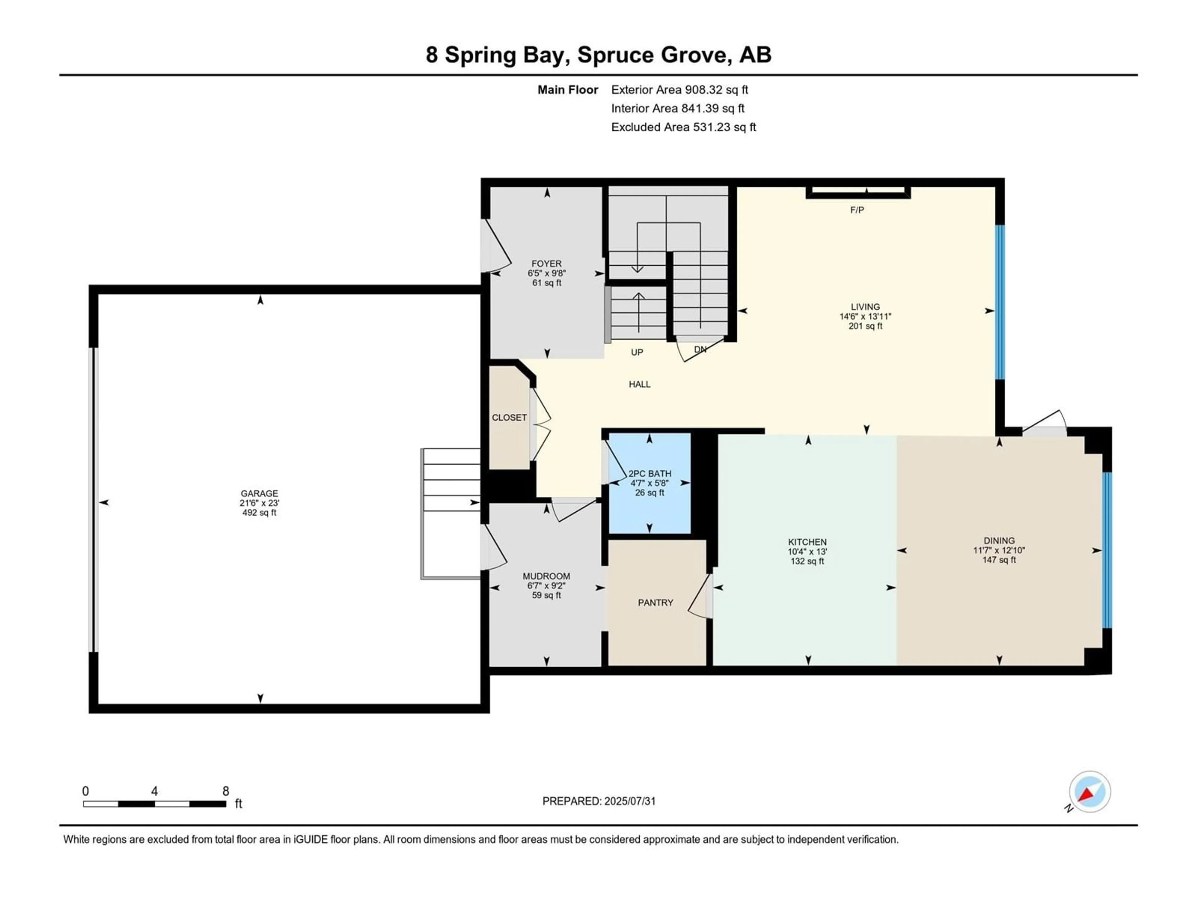 Floor plan for 8 SPRING BA, Spruce Grove Alberta T7X0L5