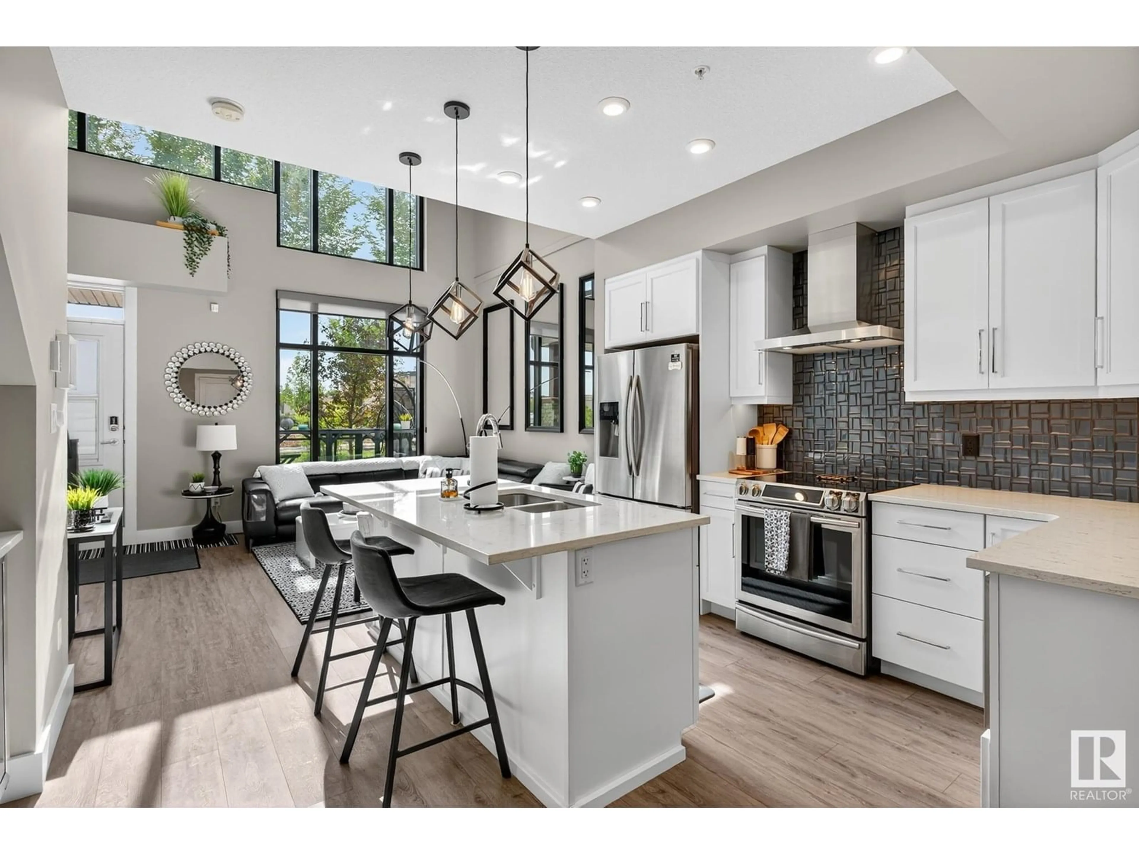Open concept kitchen, ceramic/tile floor for 127 524 GRIESBACH PR NW, Edmonton Alberta T5E6X2
