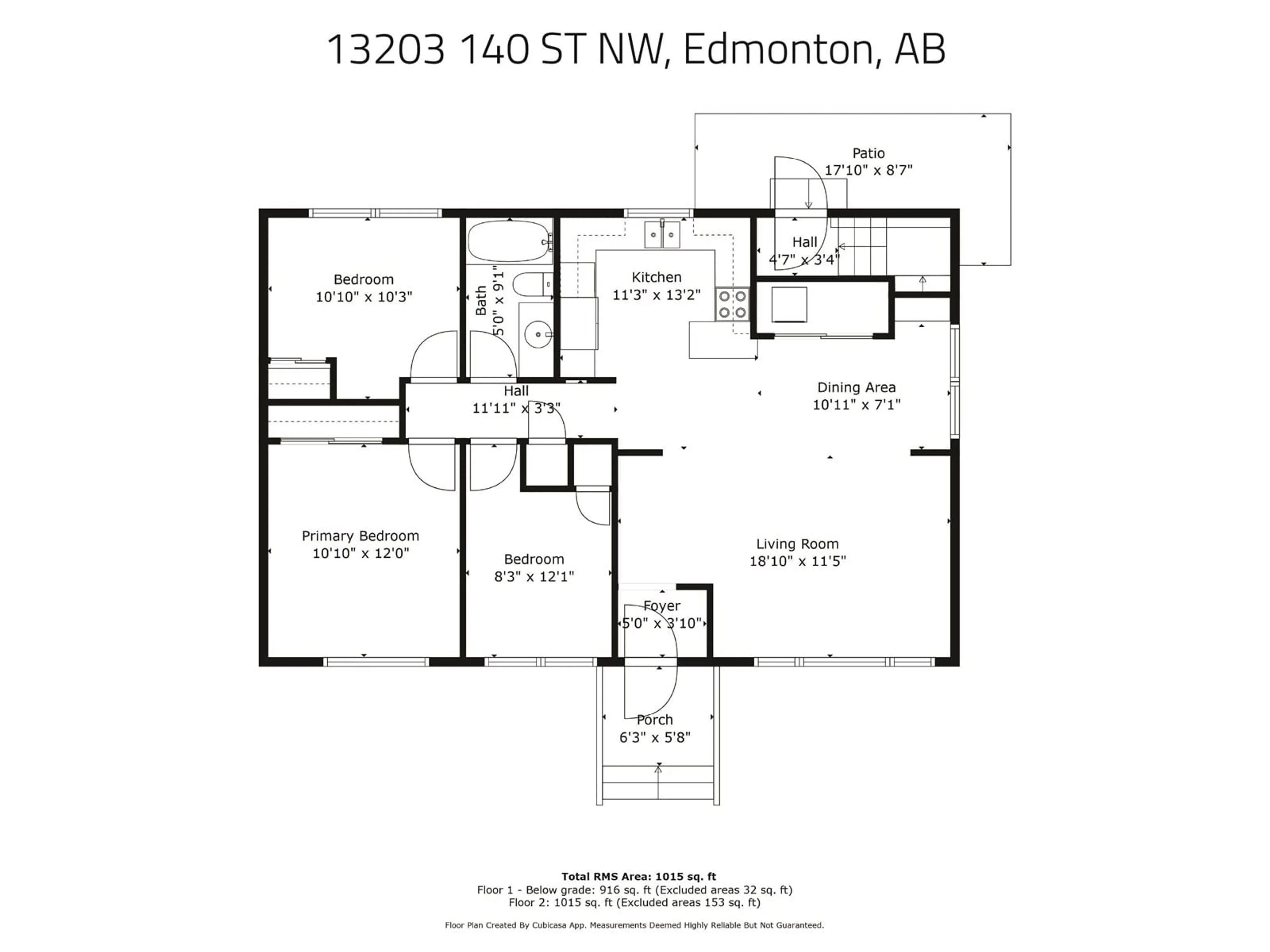 Floor plan for NW - 13203 140 ST, Edmonton Alberta T5L2E4