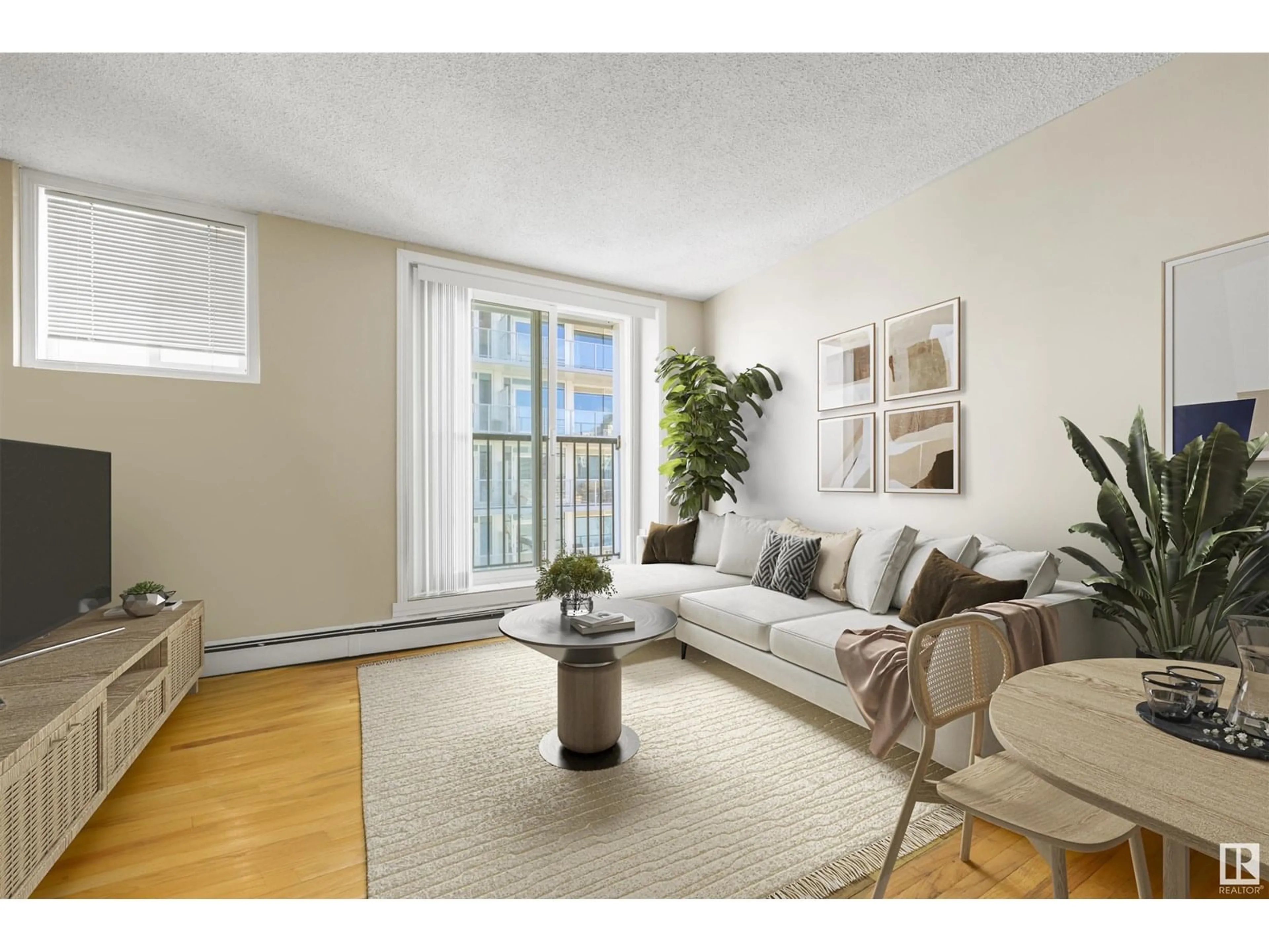 Living room with furniture, unknown for #1002 - 9730 106 ST, Edmonton Alberta T5K1B7