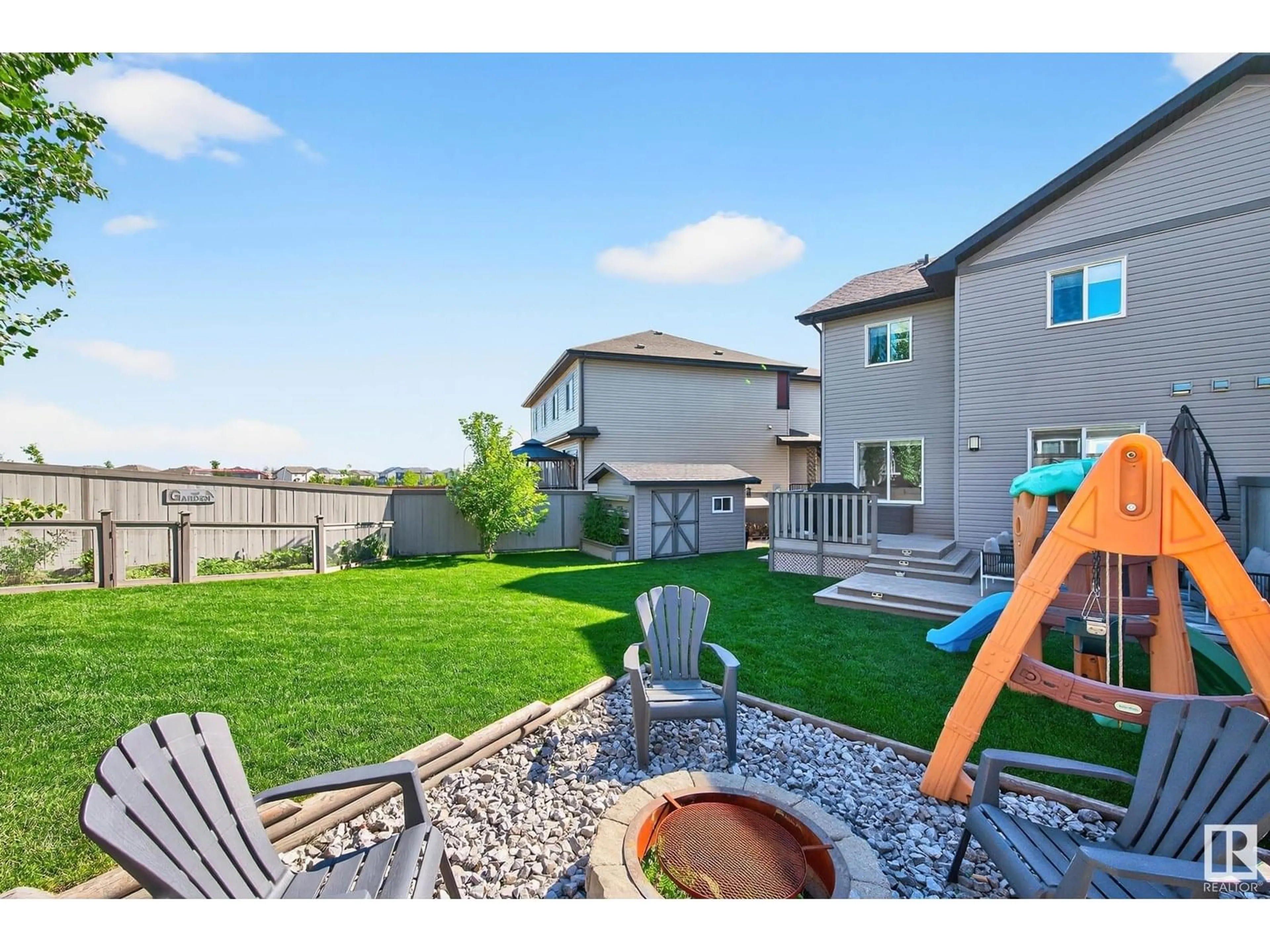 Patio, water/lake/river/ocean view for NW - 16840 53 ST, Edmonton Alberta T5Y0R7
