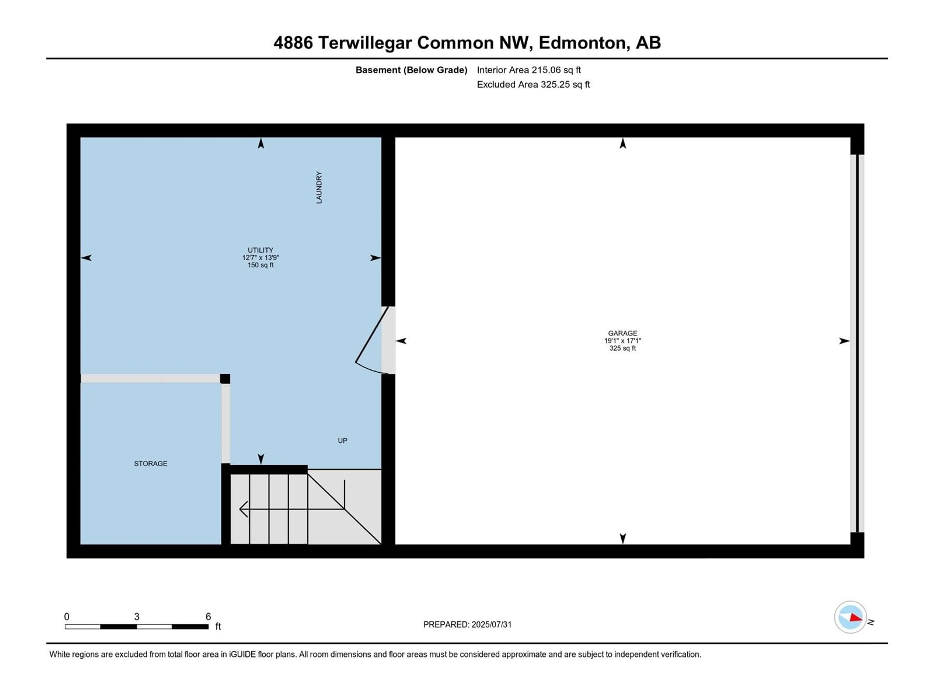 Floor plan for 4886 TERWILLEGAR CM, Edmonton Alberta T6R0S3