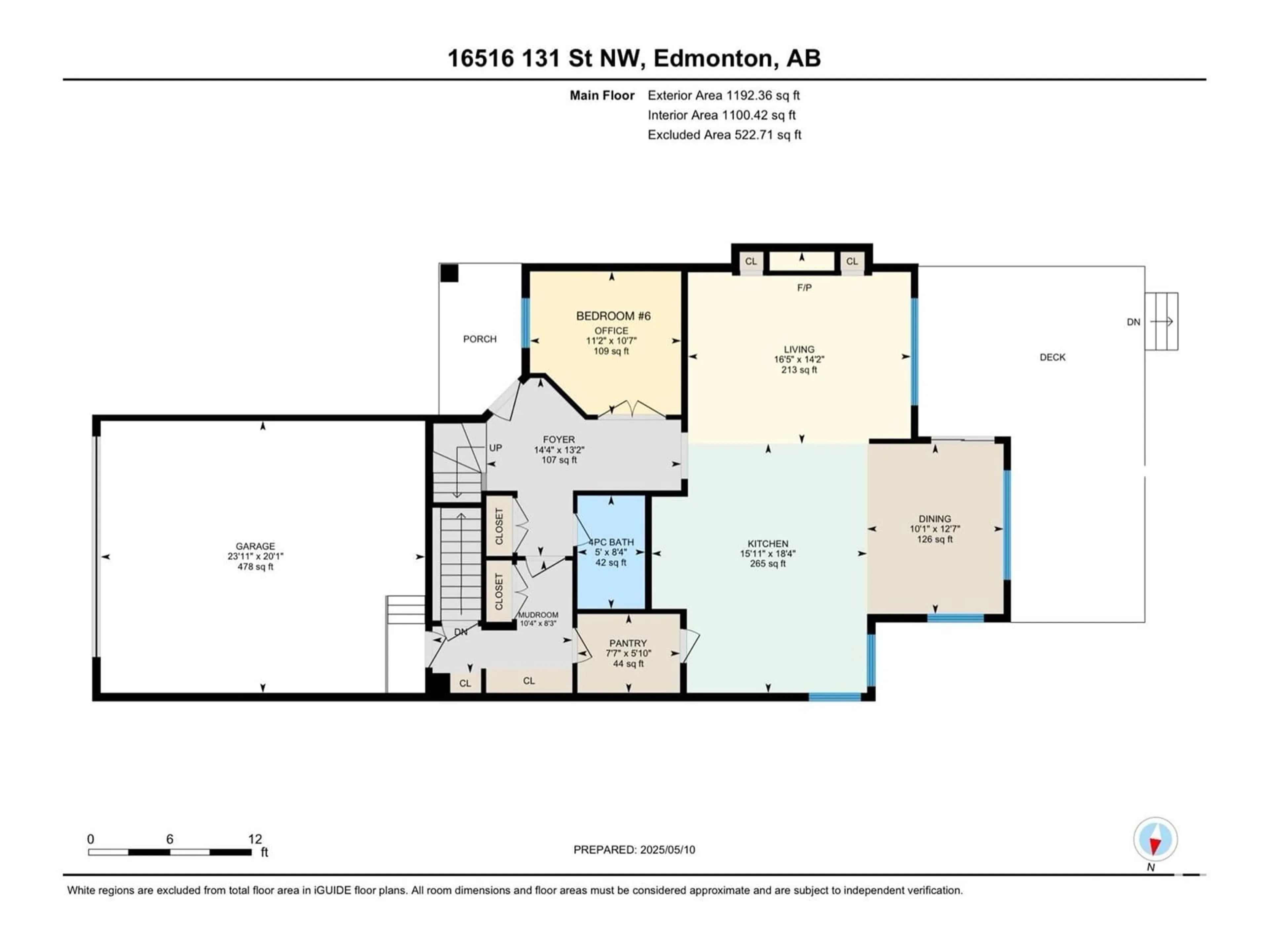 Floor plan for NW - 16516 131 ST, Edmonton Alberta T6V0G1