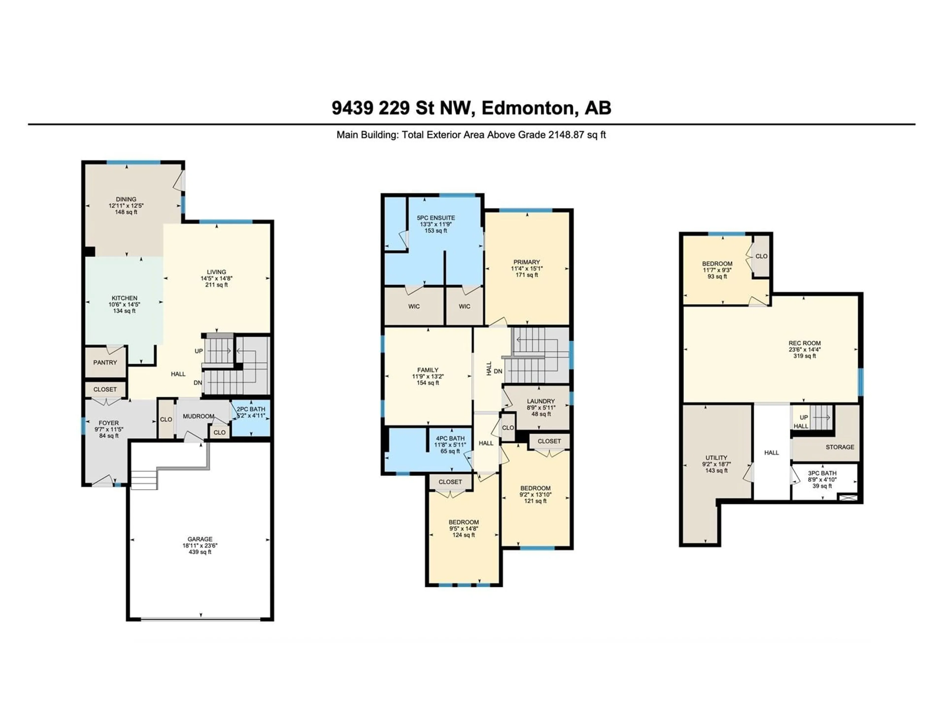 Floor plan for NW - 9439 229 ST, Edmonton Alberta T5T7B3