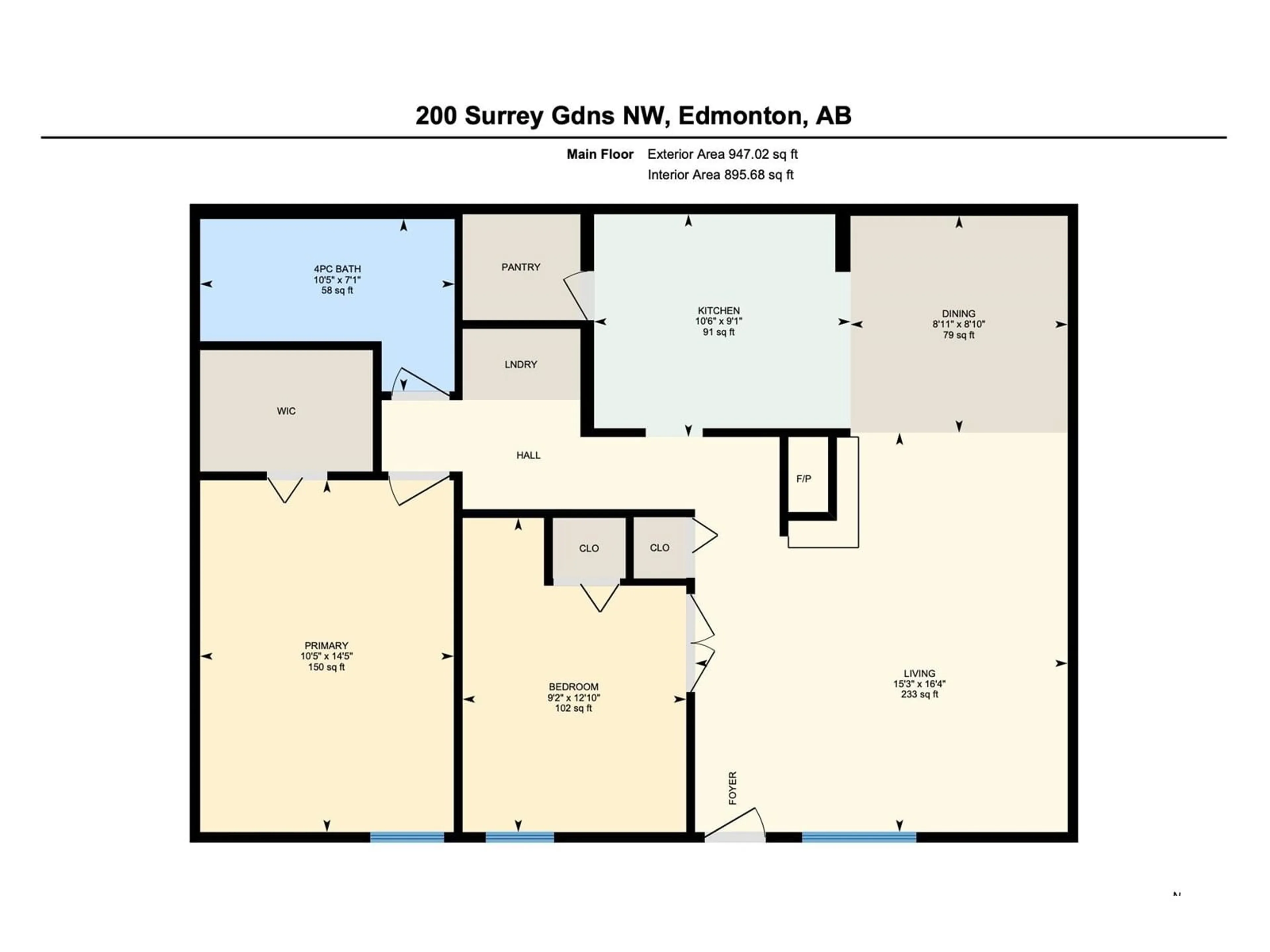 Floor plan for 200 SURREY GARDENS GD, Edmonton Alberta T5T1Z3