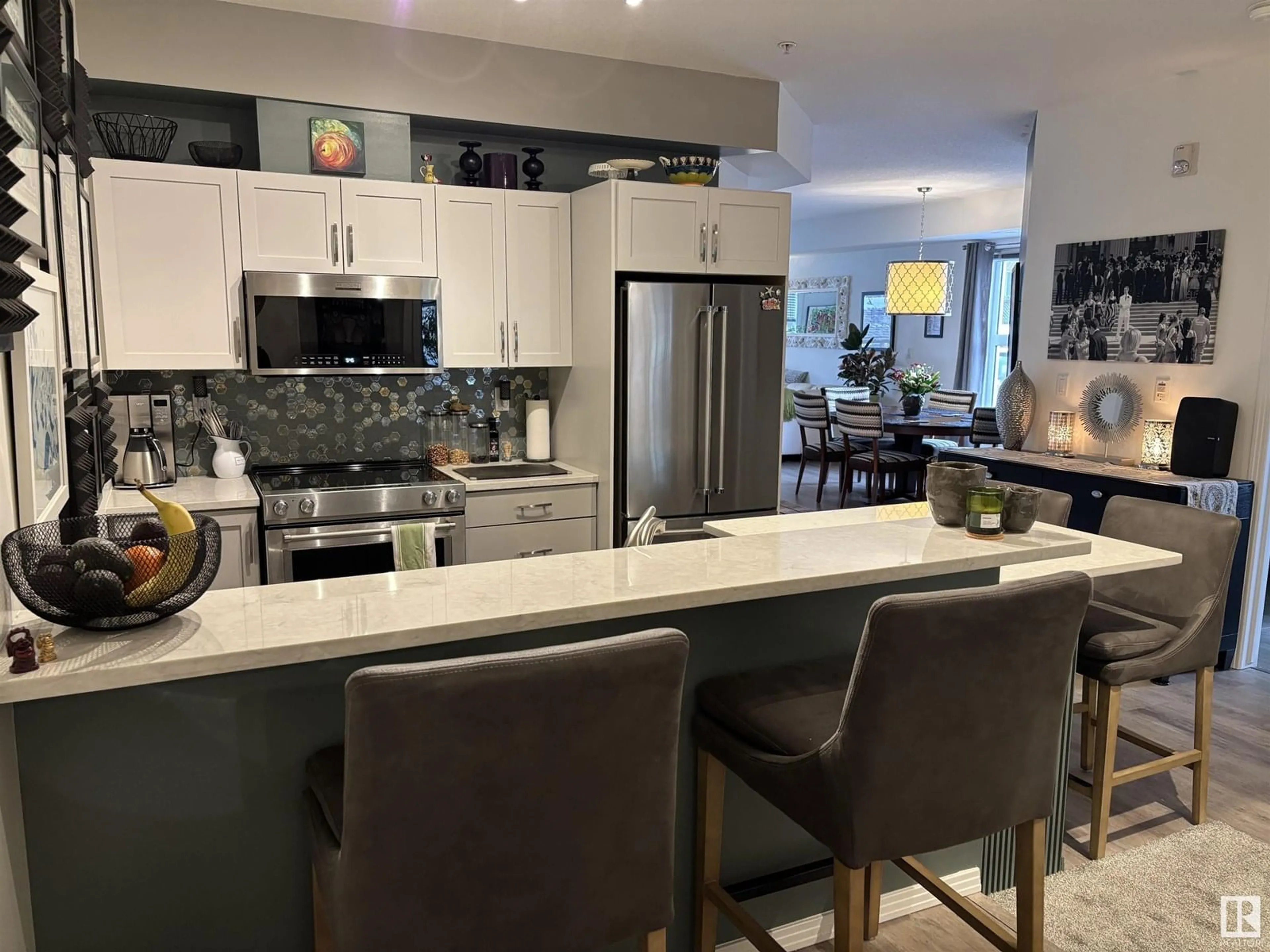 Open concept kitchen, ceramic/tile floor for #108 - 11933 106 AV, Edmonton Alberta T5H0S2