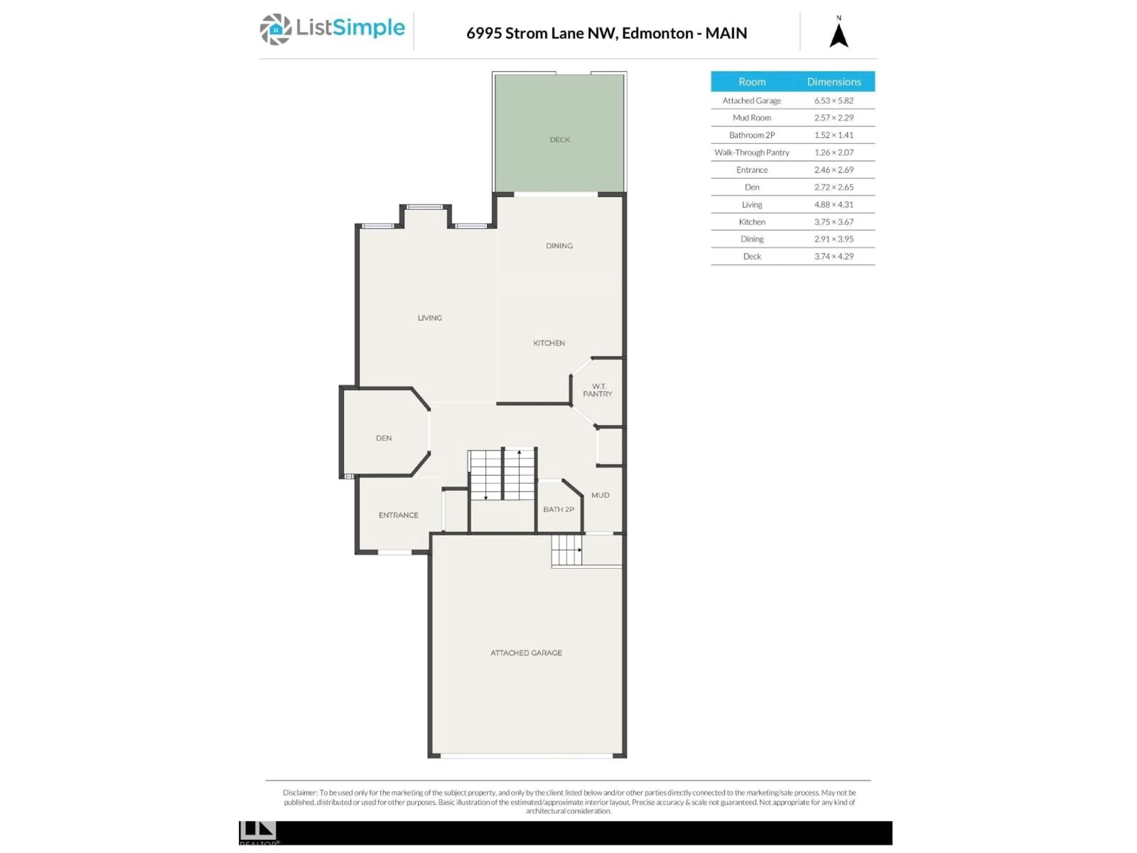 Floor plan for 6995 STROM LN, Edmonton Alberta T6R0P1