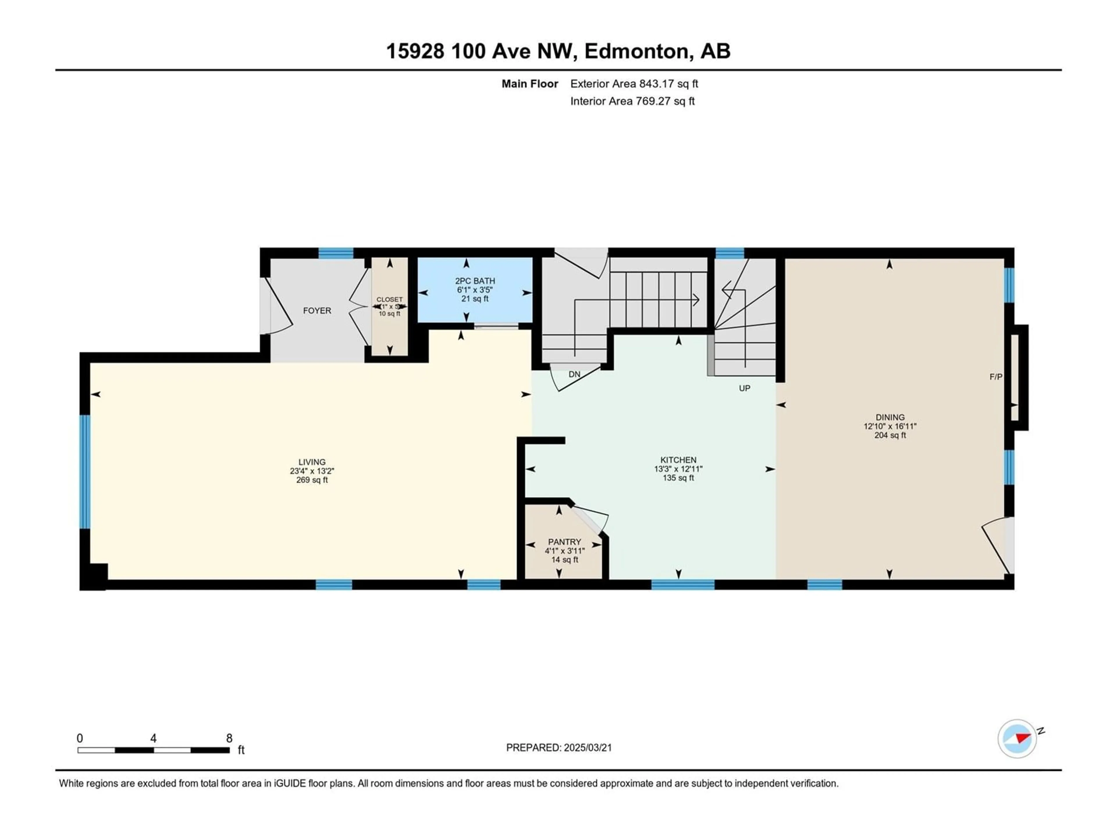 Floor plan for 15928 100 AV, Edmonton Alberta T5P0L2