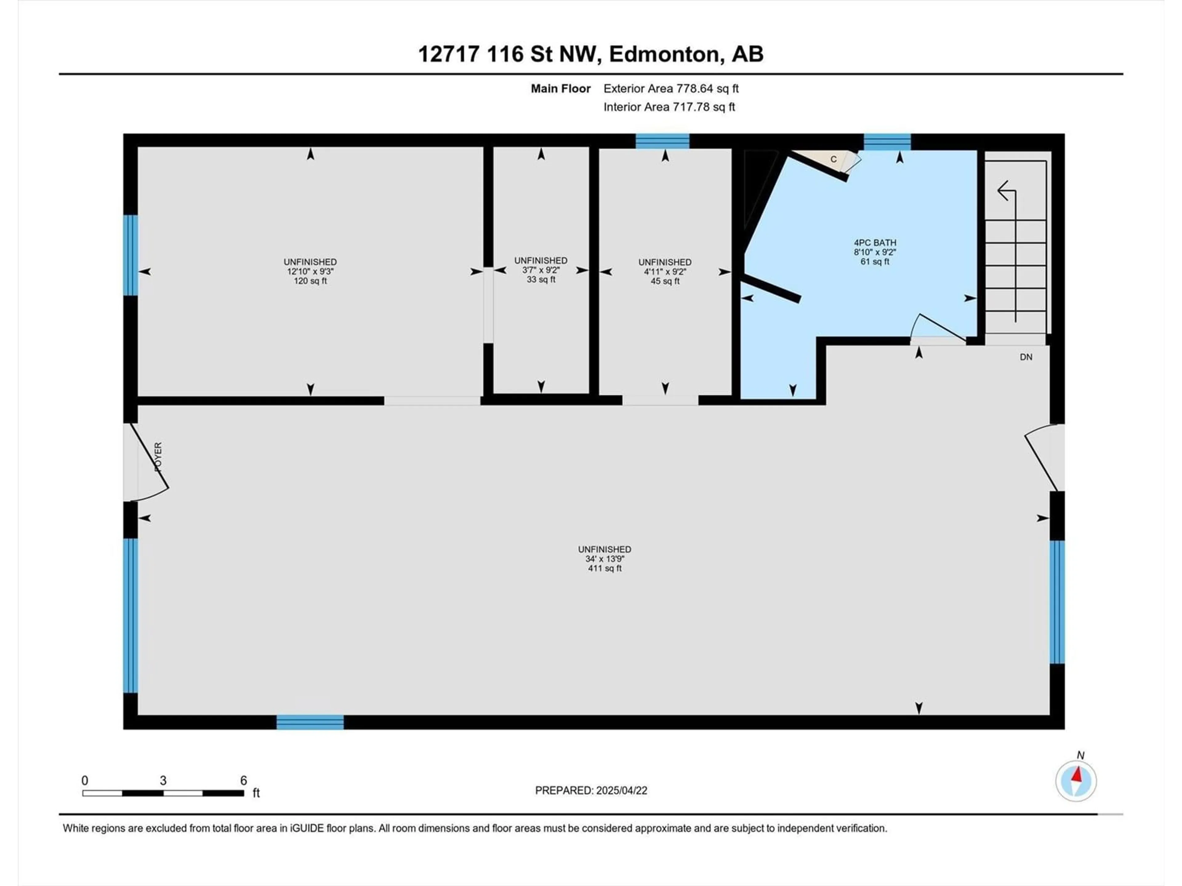 Floor plan for NW - 12717 116 ST, Edmonton Alberta T5E5H1