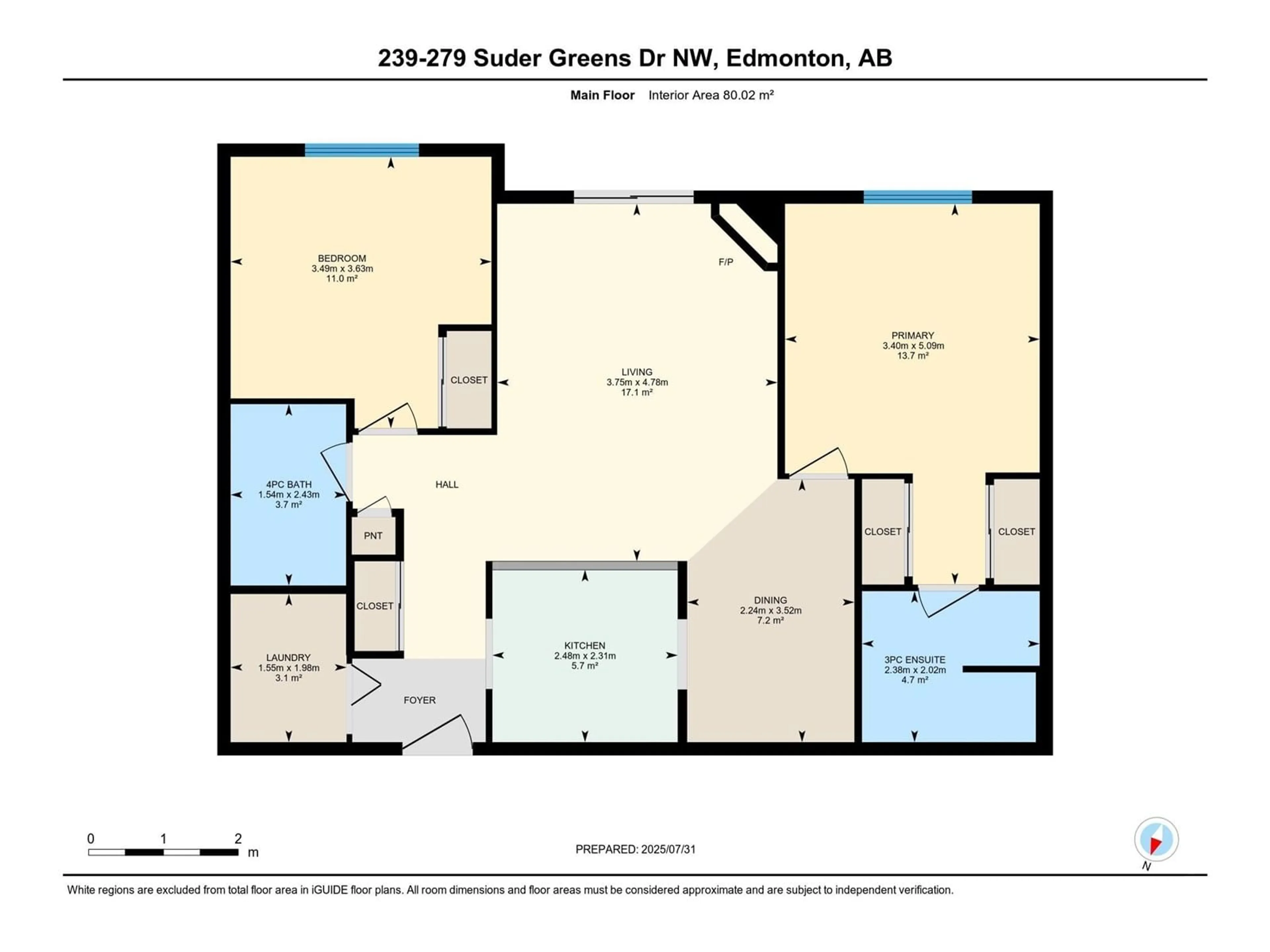 Floor plan for 279 - 239 SUDER GREENS DR, Edmonton Alberta T5T6X6