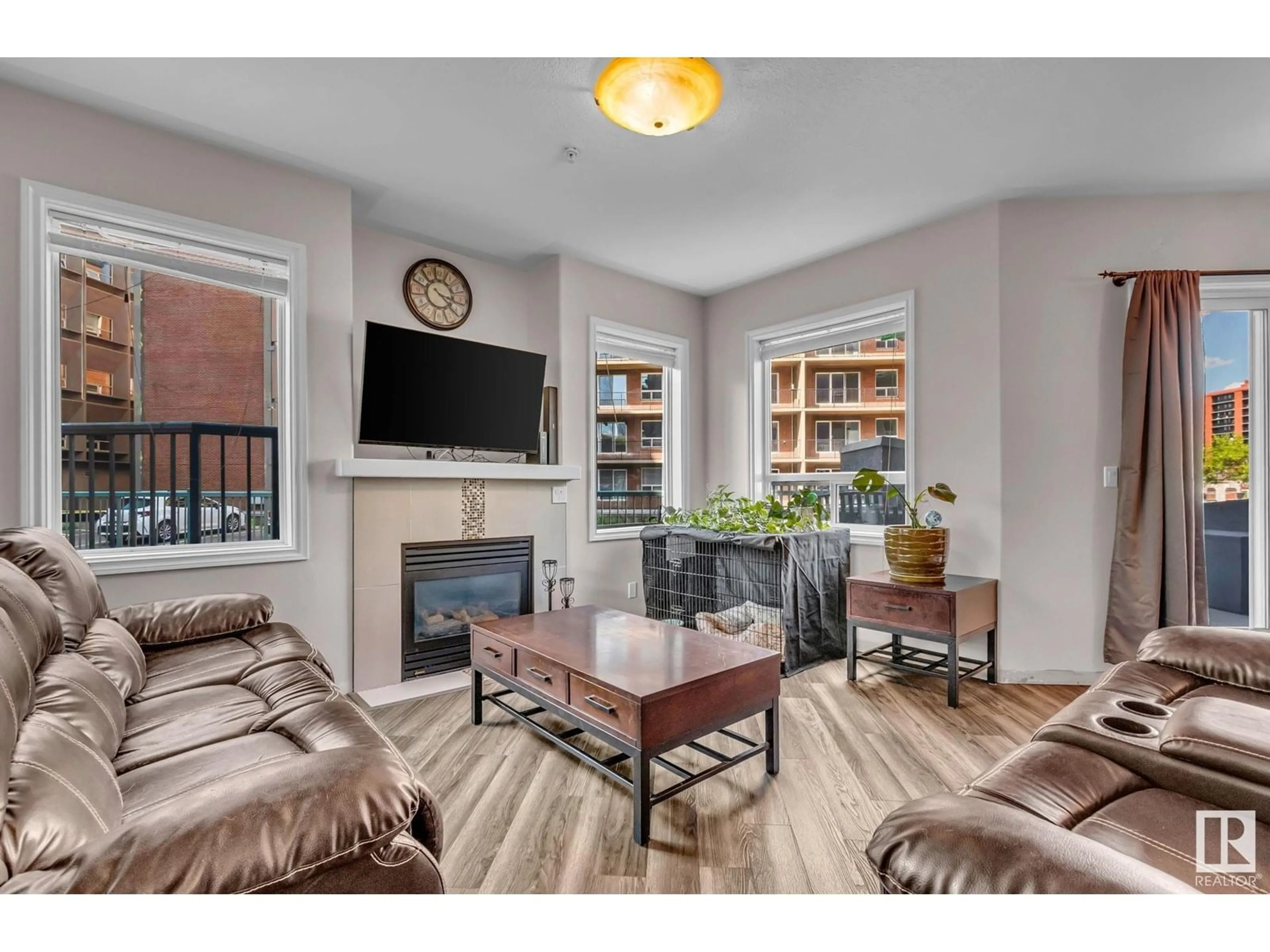 Living room with furniture, unknown for #104 - 10046 110 ST NW, Edmonton Alberta T5K2Y2