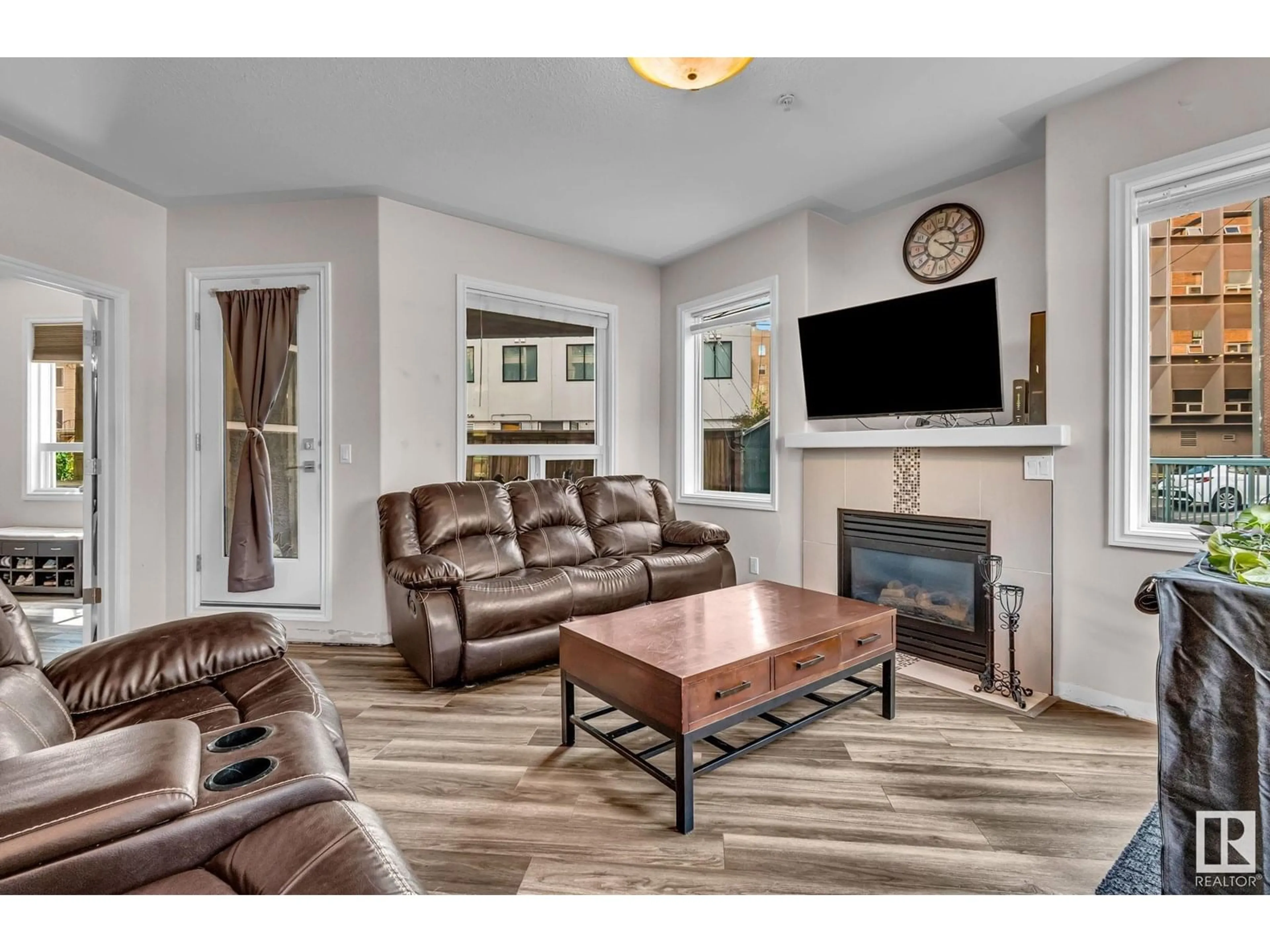 Living room with furniture, unknown for #104 - 10046 110 ST NW, Edmonton Alberta T5K2Y2