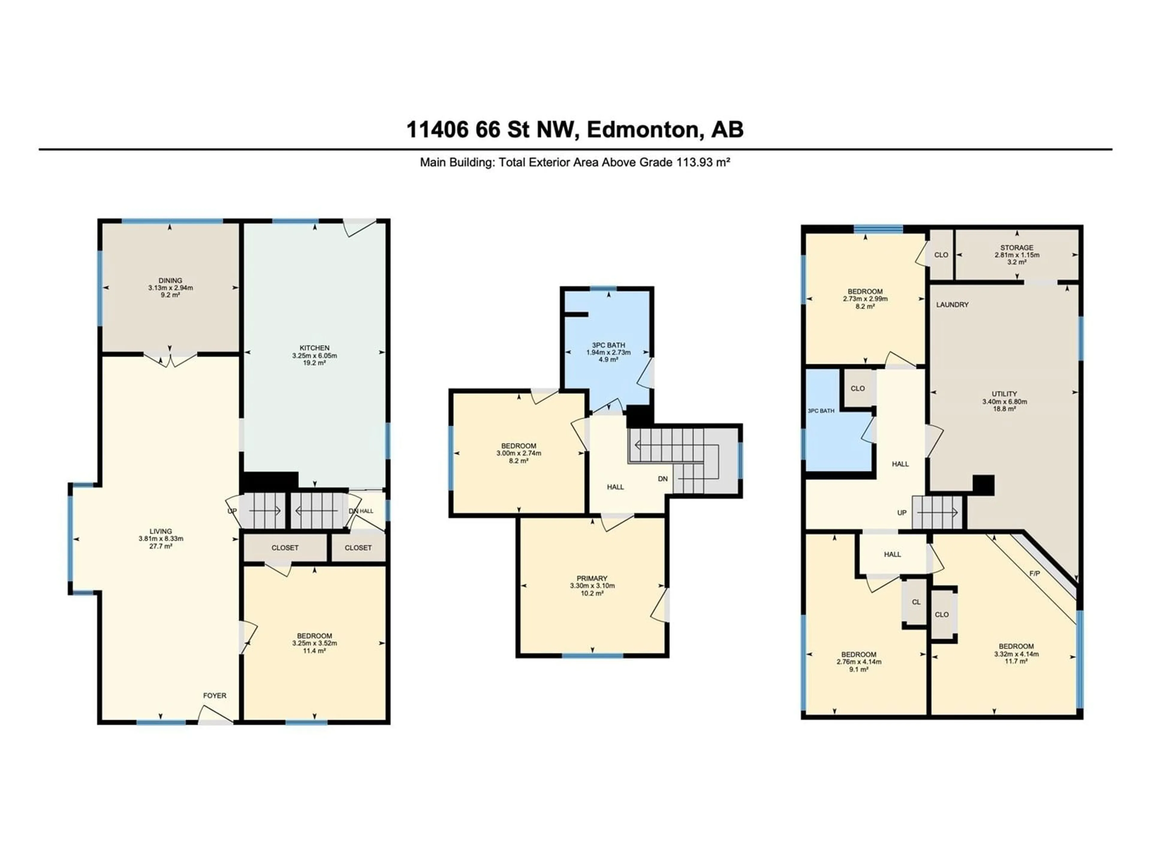 Floor plan for NW - 11406 66 ST, Edmonton Alberta T5B1H8