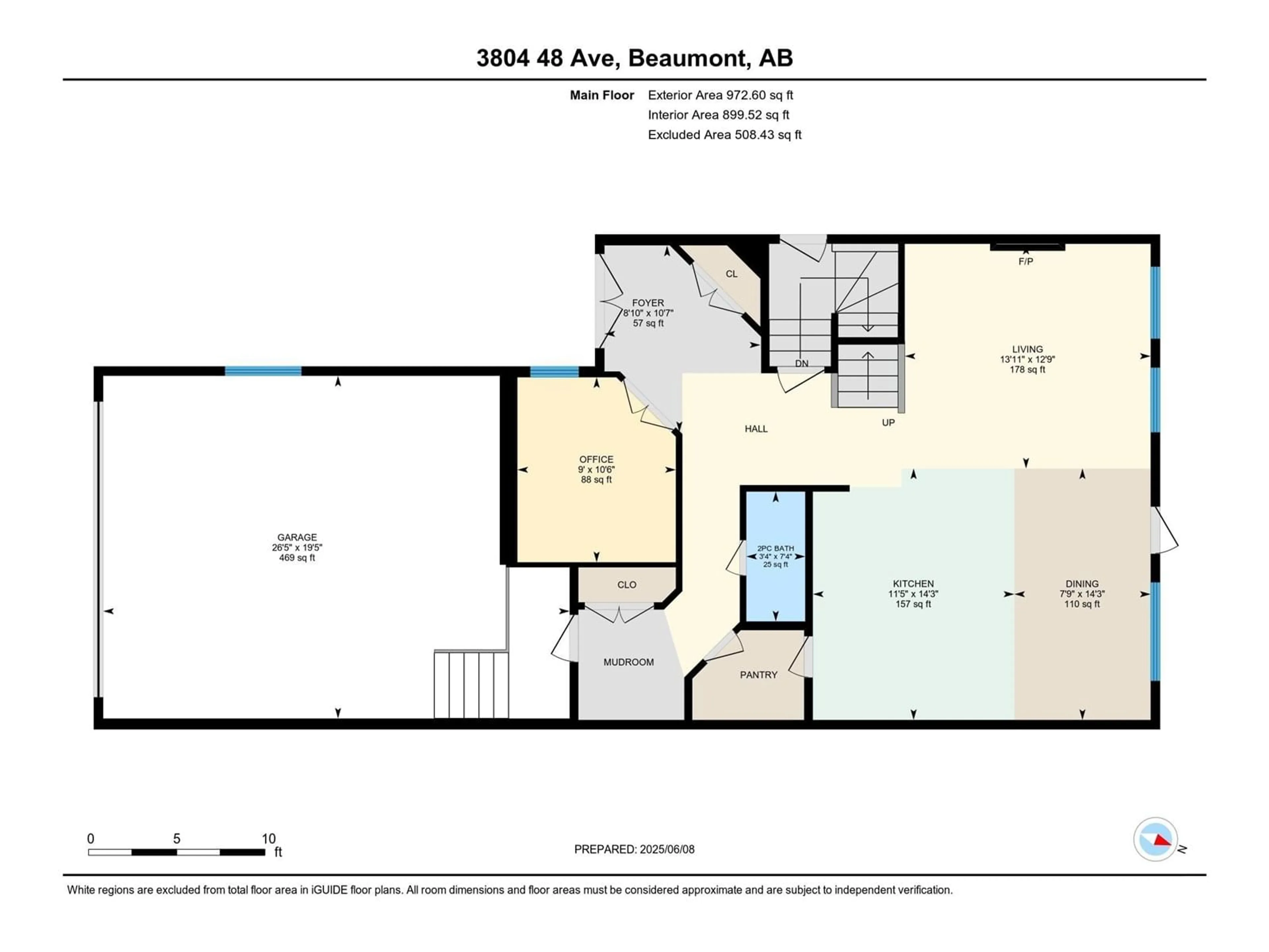 Floor plan for 3808 48 AV, Beaumont Alberta T4X1Y8