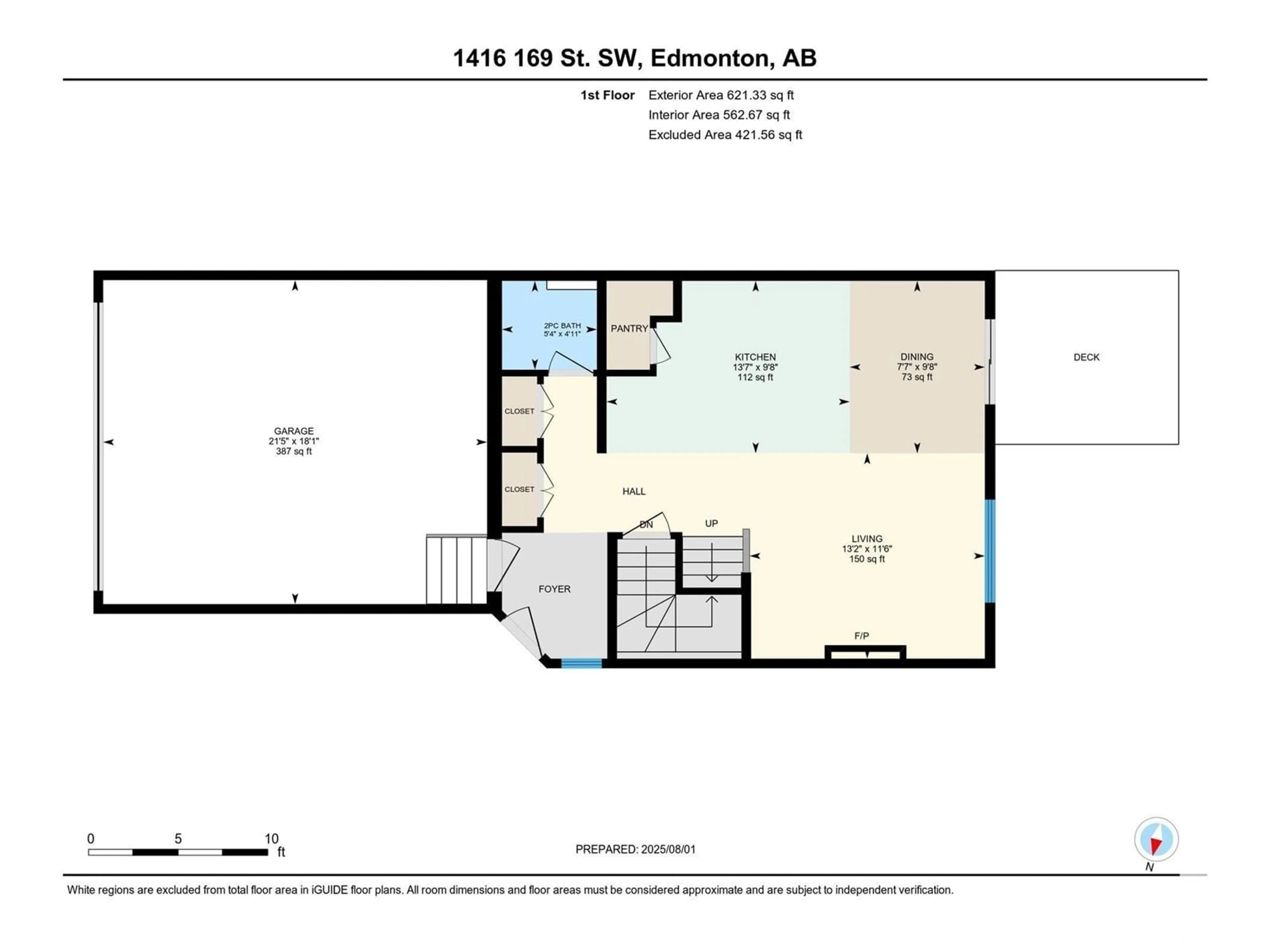 Floor plan for SW - 1416 169 ST, Edmonton Alberta T6W3P7