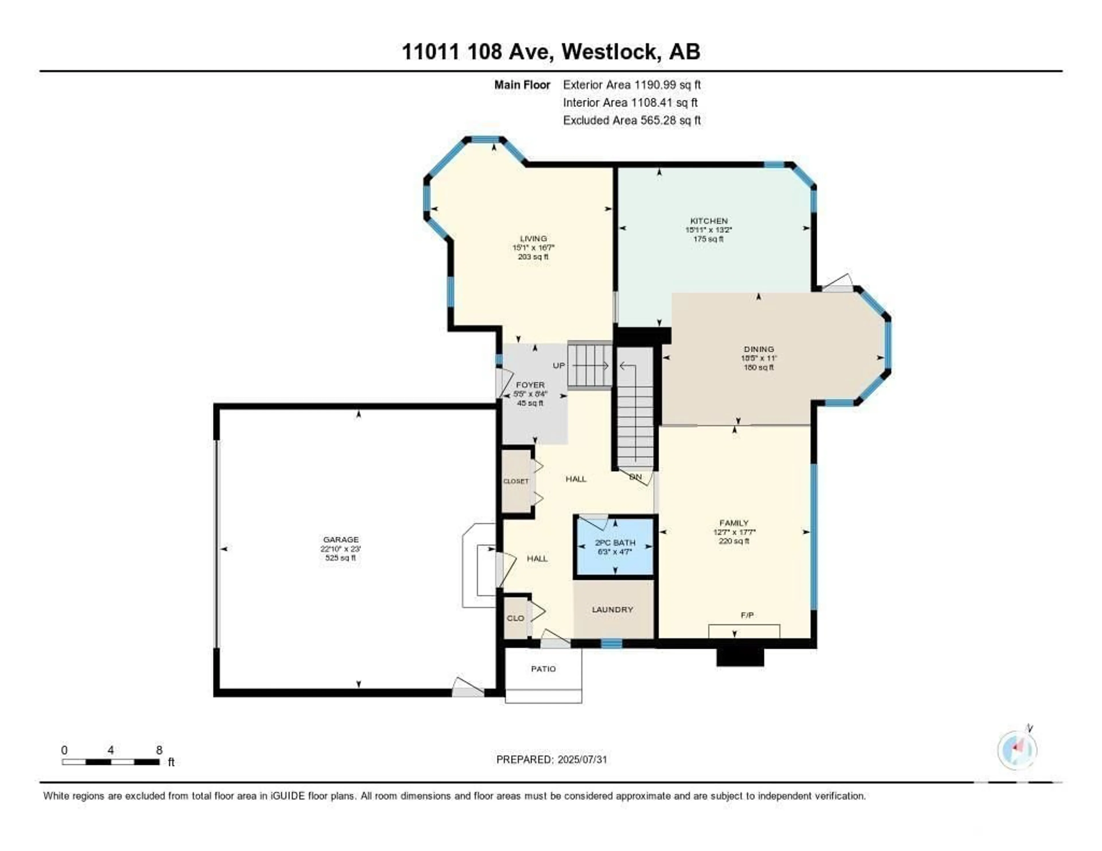 Floor plan for 11011 108 AV, Westlock Alberta T7P1A4